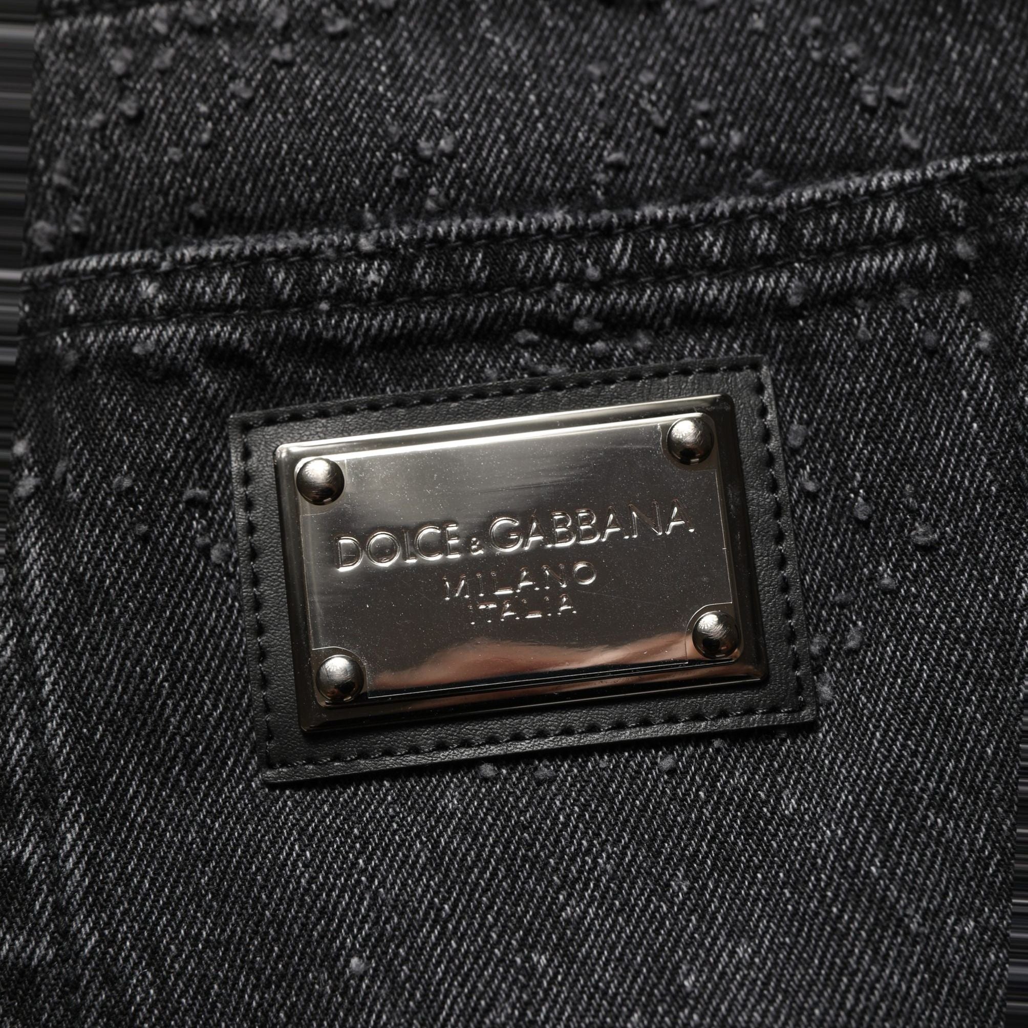 Dolce & Gabbana Dark Gray Cotton WideLeg Oversize Denim Jeans