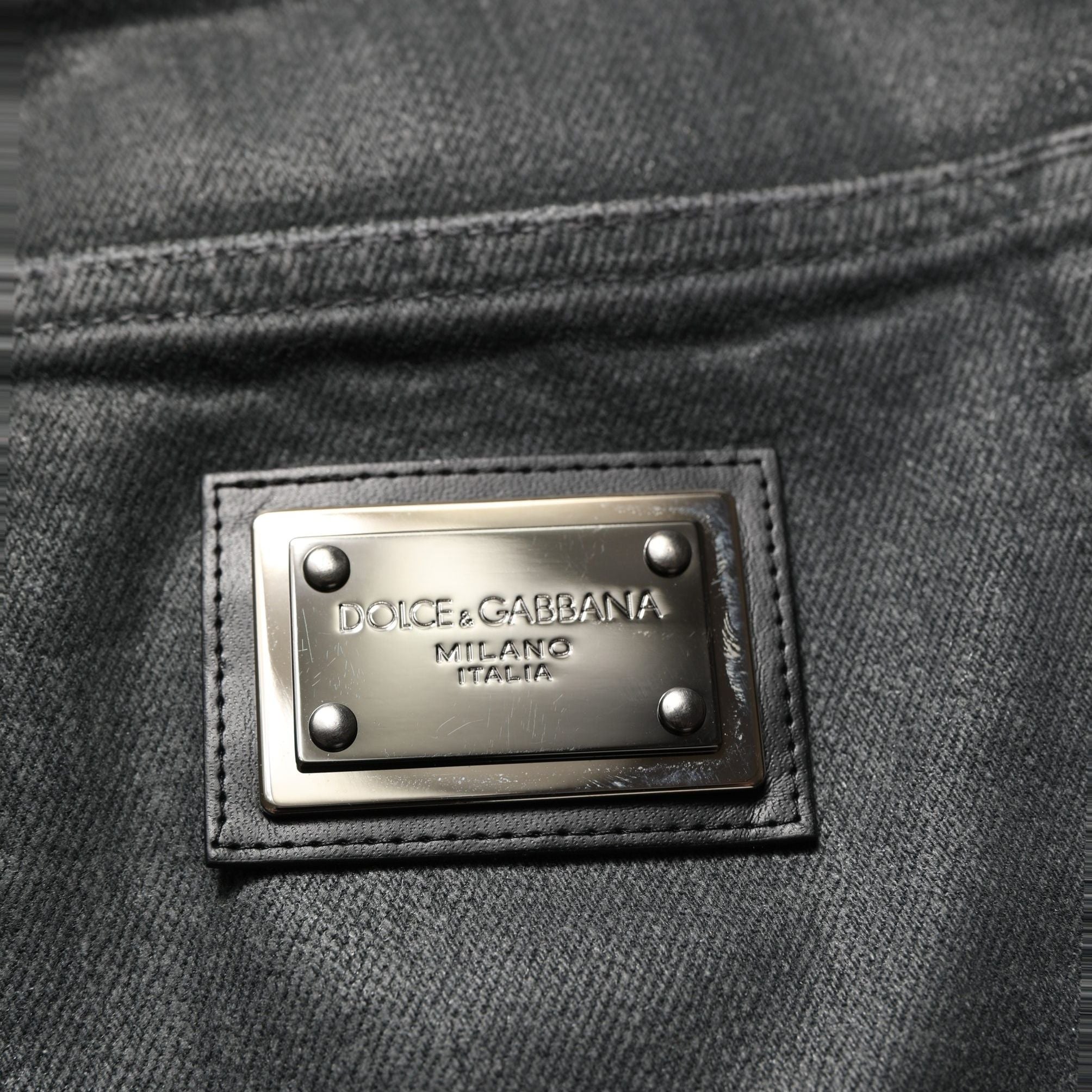 Dolce & Gabbana Dark Gray Cotton Loose Fit Men Denim Jeans