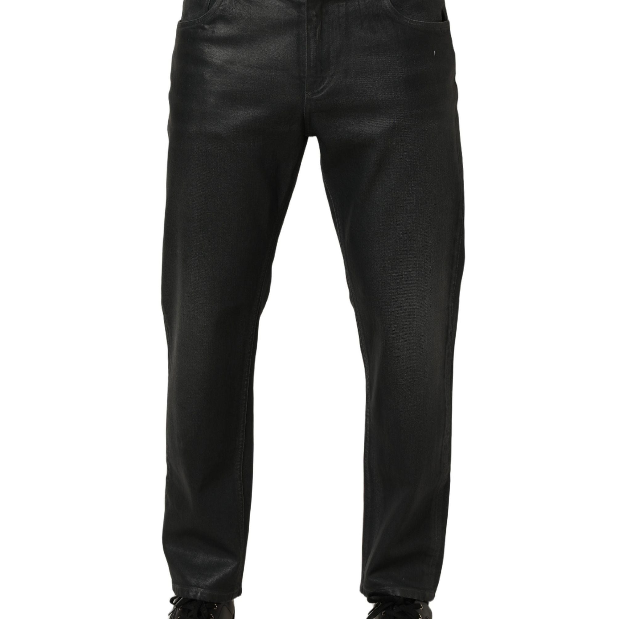 Dolce & Gabbana Dark Gray Cotton Loose Fit Men Denim Jeans