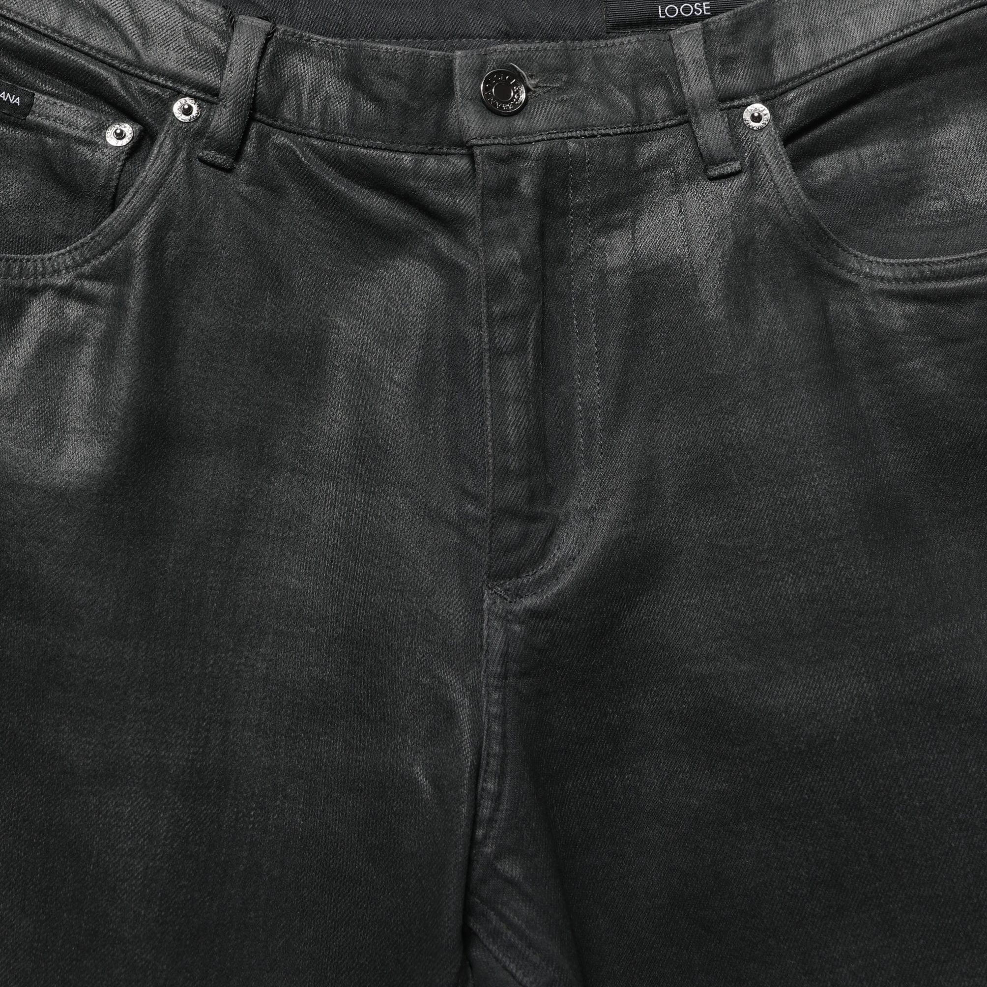 Dolce & Gabbana Dark Gray Cotton Loose Fit Men Denim Jeans