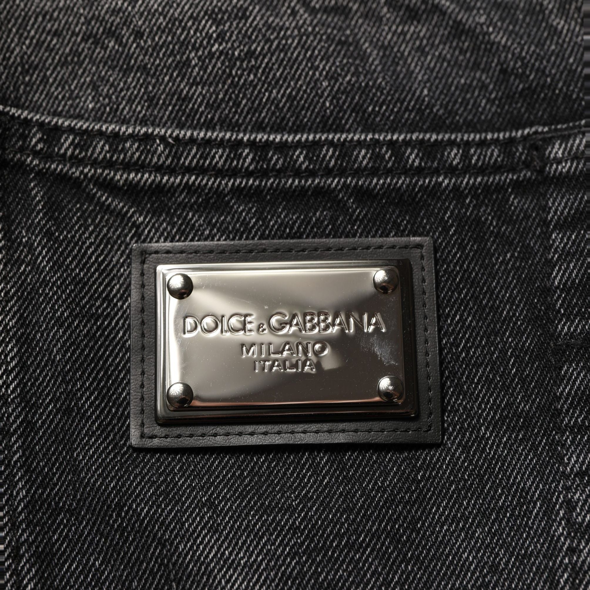 Dolce & Gabbana Dark Gray Cotton Baggy Cargo Men Denim Jeans