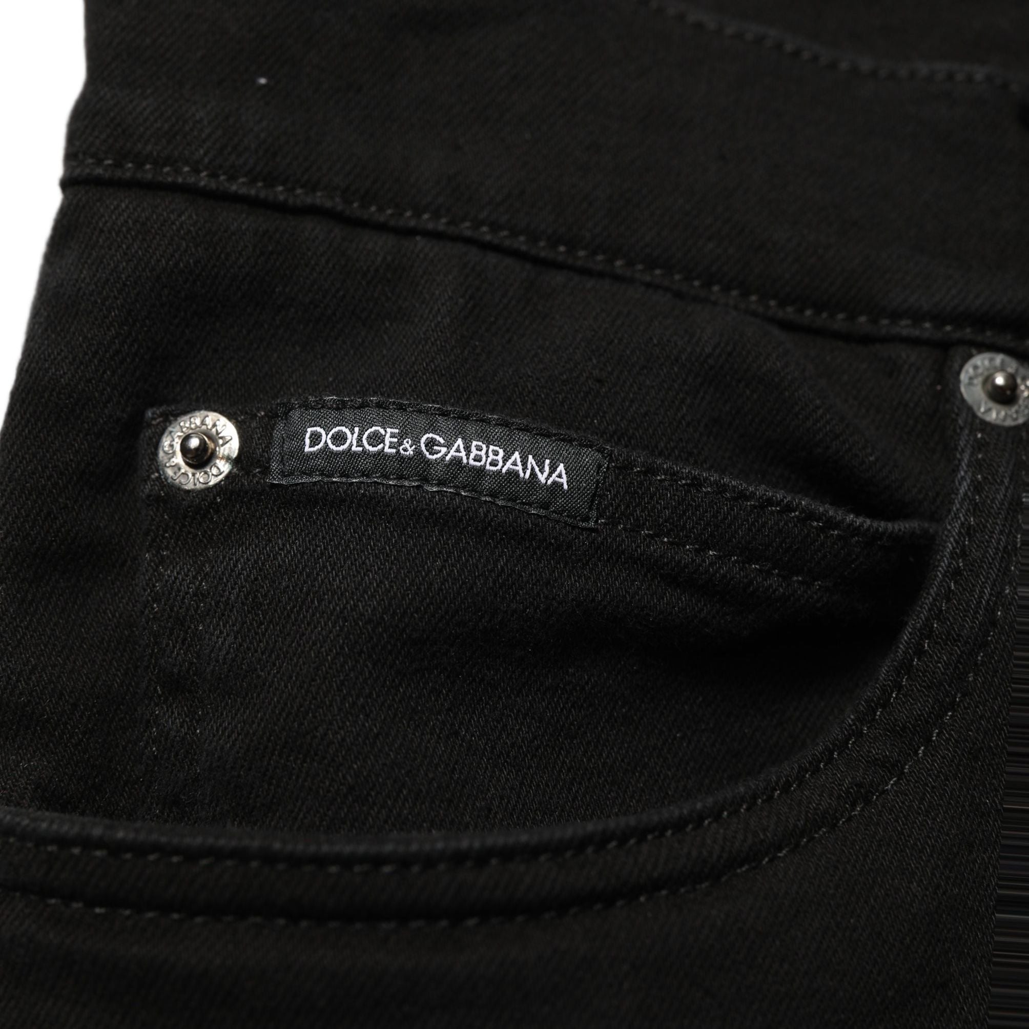 Dolce & Gabbana Black CottonStretch Regular Skinny Denim Jeans