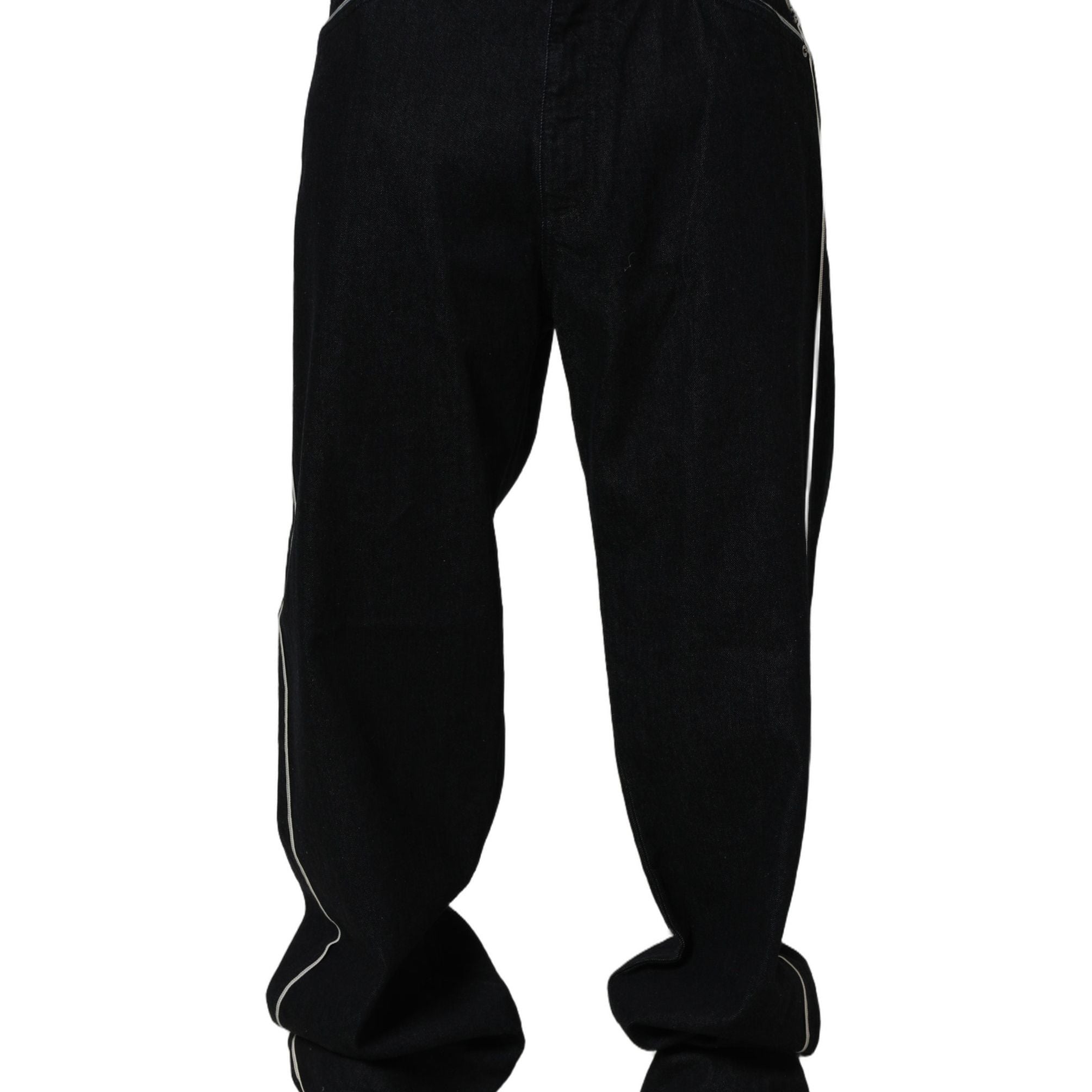 Dolce & Gabbana Black Cotton Stretch Straight Men Denim Jeans