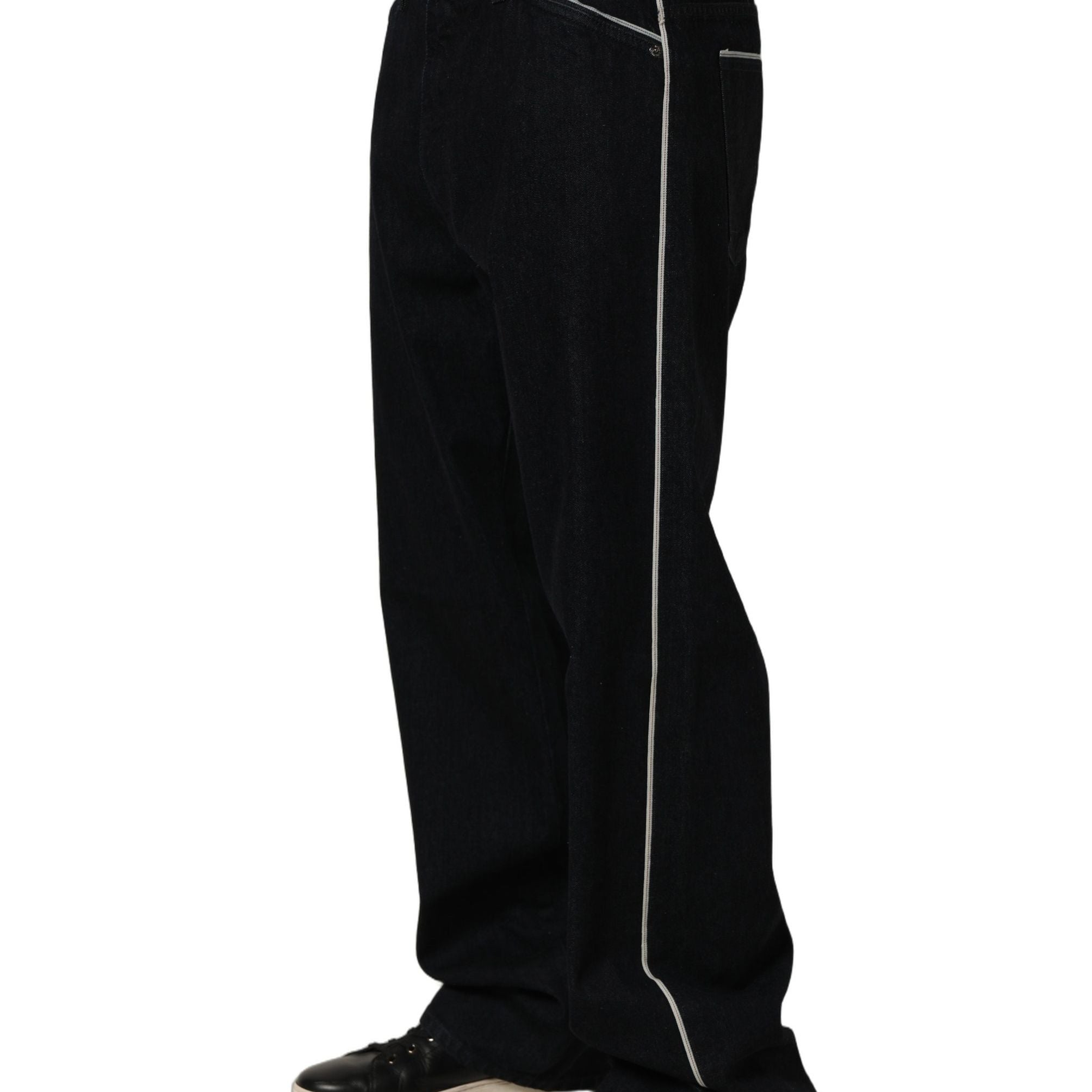 Dolce & Gabbana Black Cotton Stretch Straight Men Denim Jeans