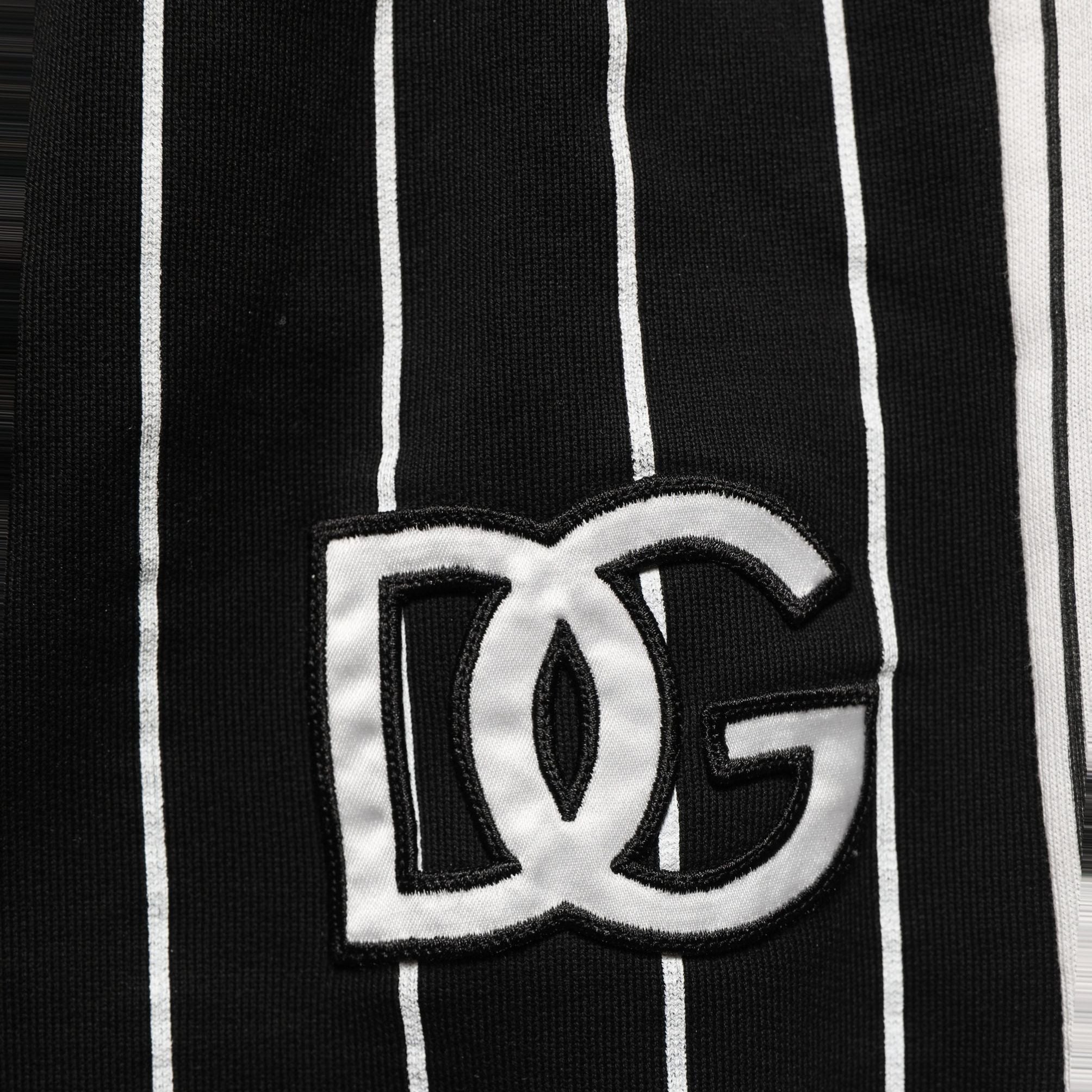 Dolce & Gabbana Black Striped DG Patch Men Sweatpants Pants