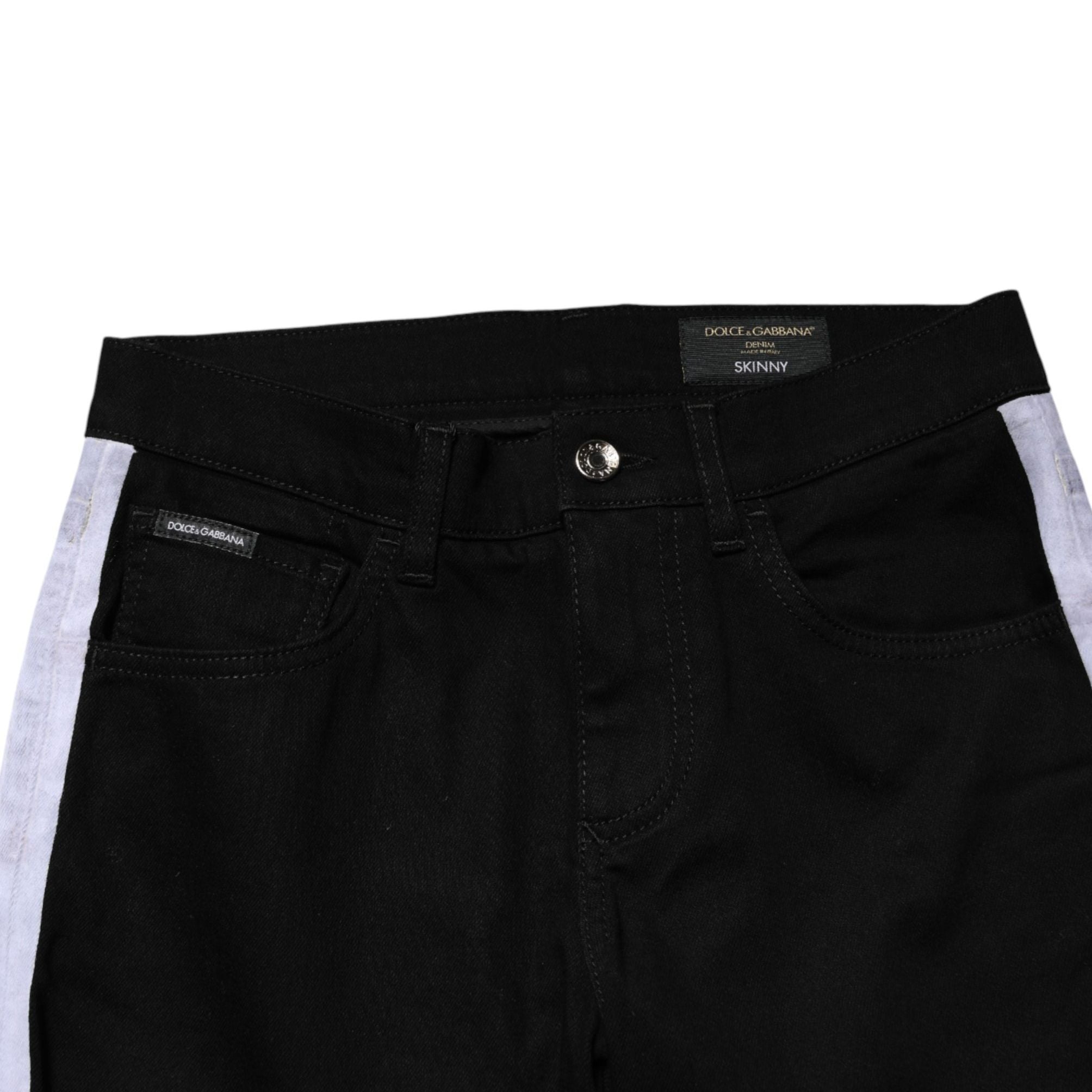 Dolce & Gabbana Black Cotton Stretch Skinny Denim Trouser Jeans