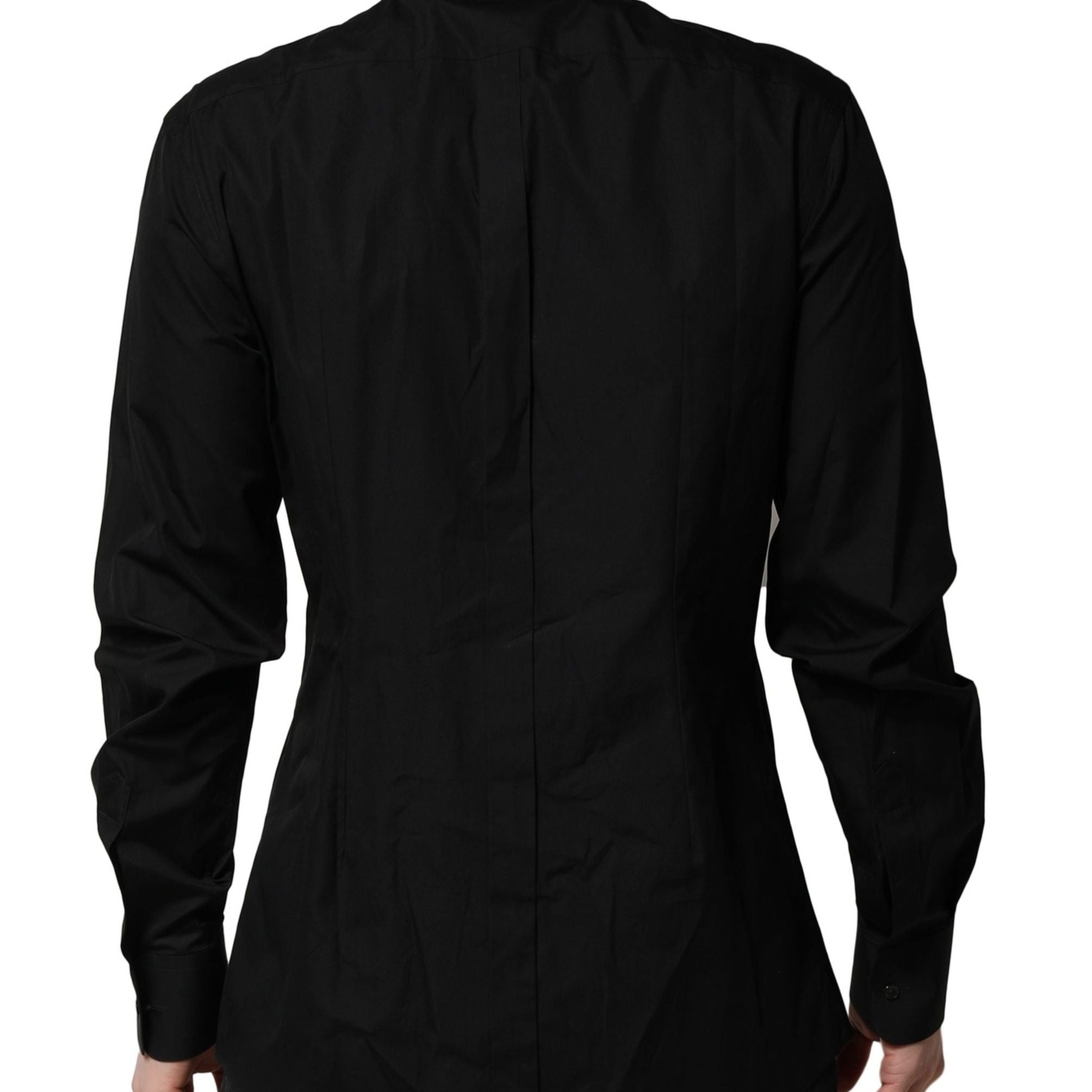 Dolce & Gabbana Black Crystal Embellished GOLD Dress Shirt