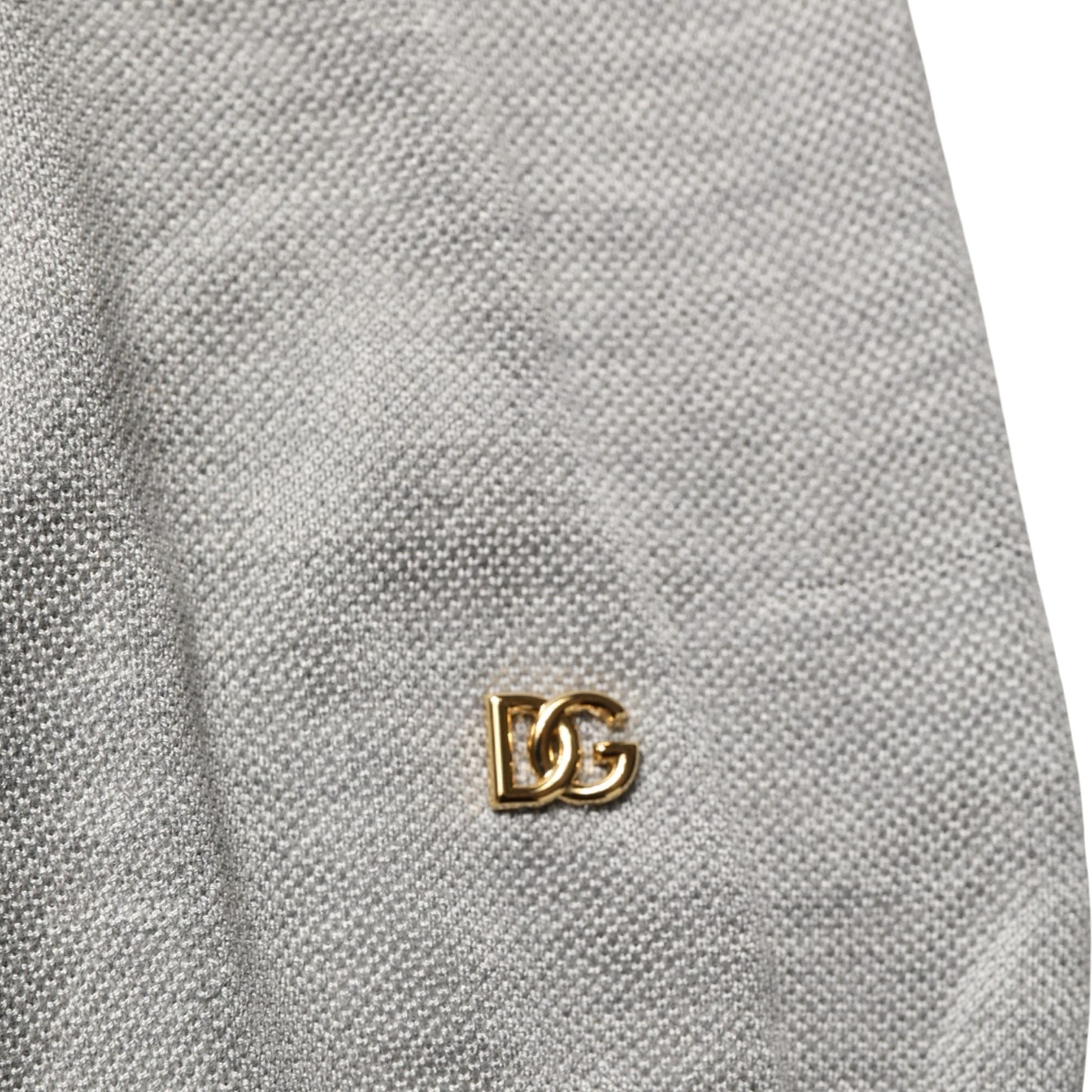 Dolce & Gabbana Gray Silk Crew Neck Short Sleeves T-shirt