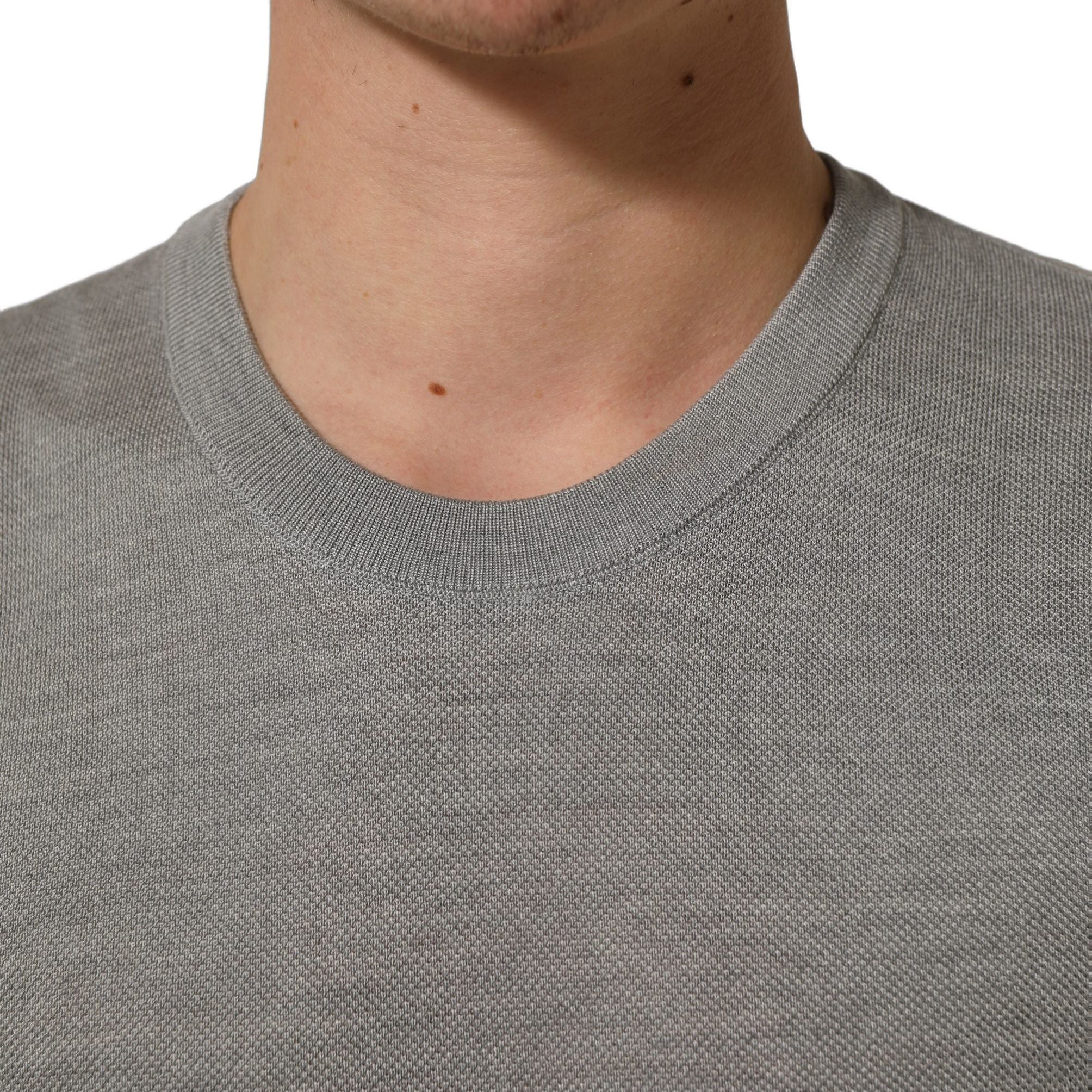 Dolce & Gabbana Gray Silk Crew Neck Short Sleeves T-shirt