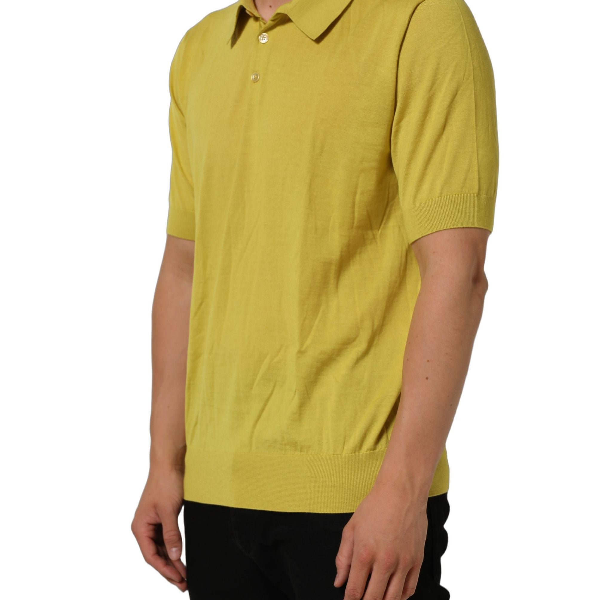 Dolce & Gabbana Yellow Cashmere Short Sleeves Polo T-shirt