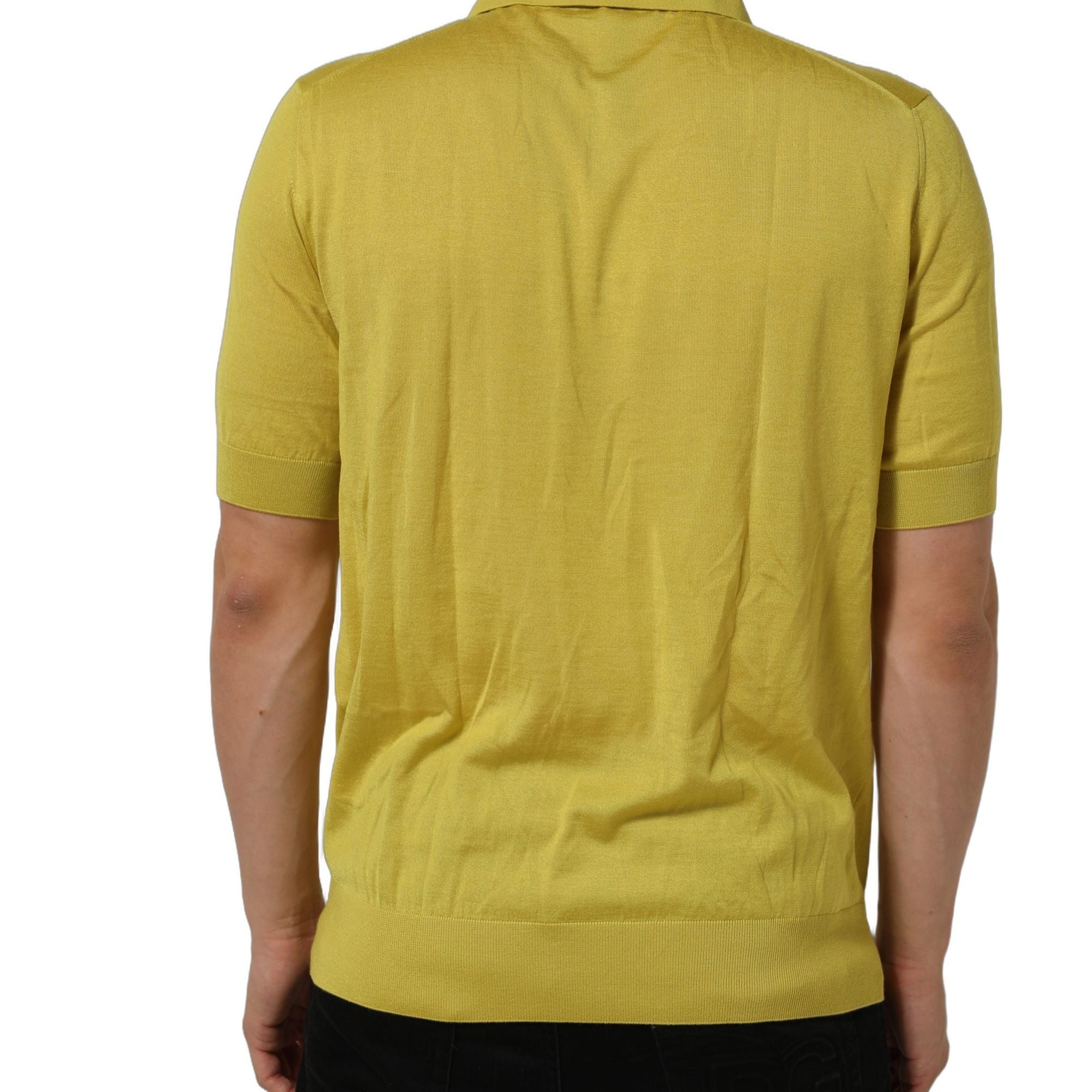 Dolce & Gabbana Yellow Cashmere Short Sleeves Polo T-shirt