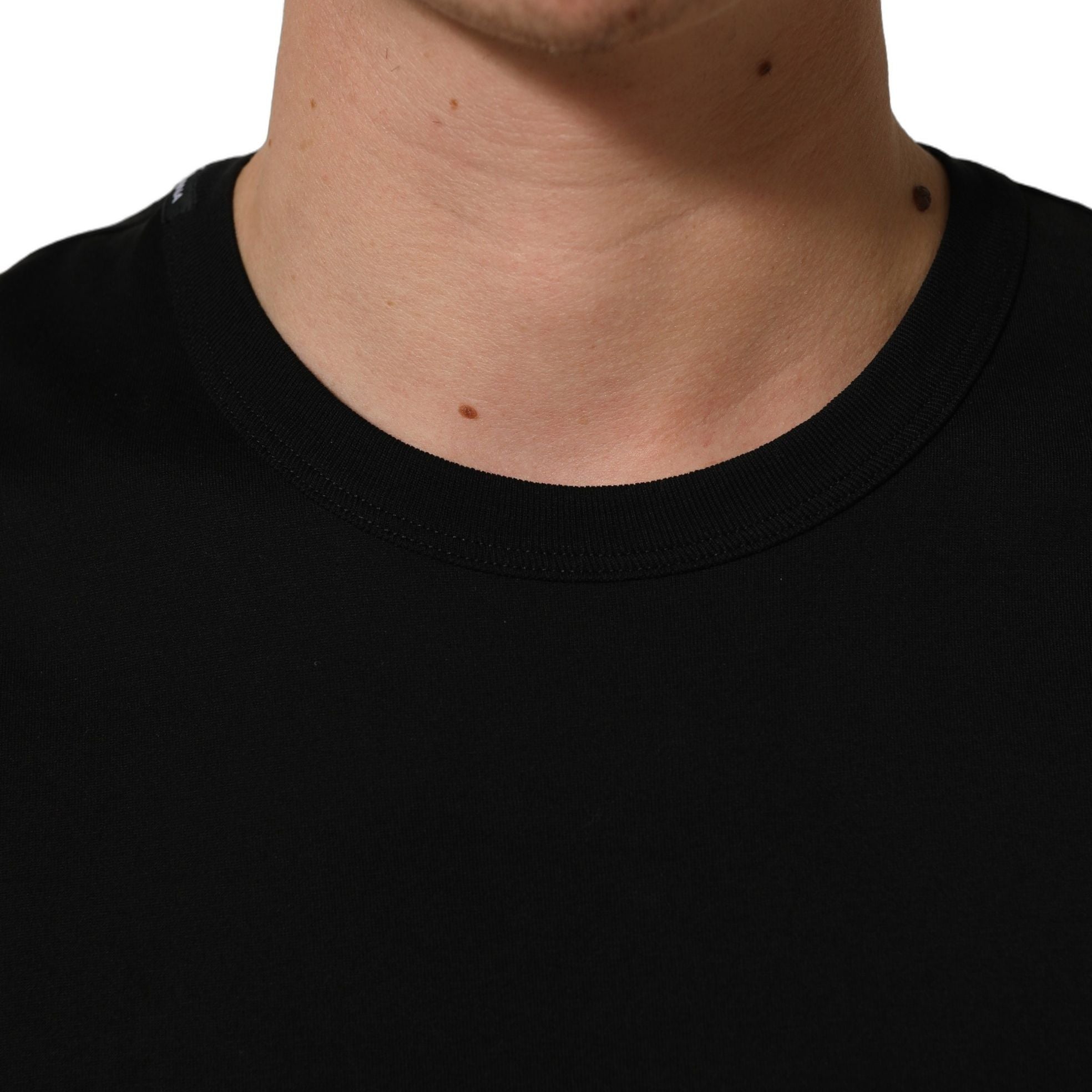 Dolce & Gabbana Black Cotton Crew Neck Short Sleeve T-shirt