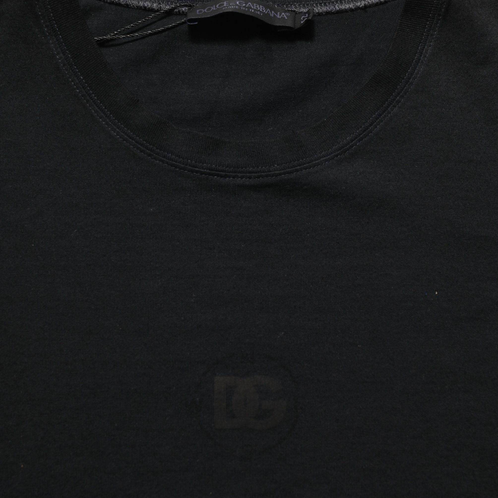 Dolce & Gabbana Black Cotton Short Sleeve Crew Neck T-shirt