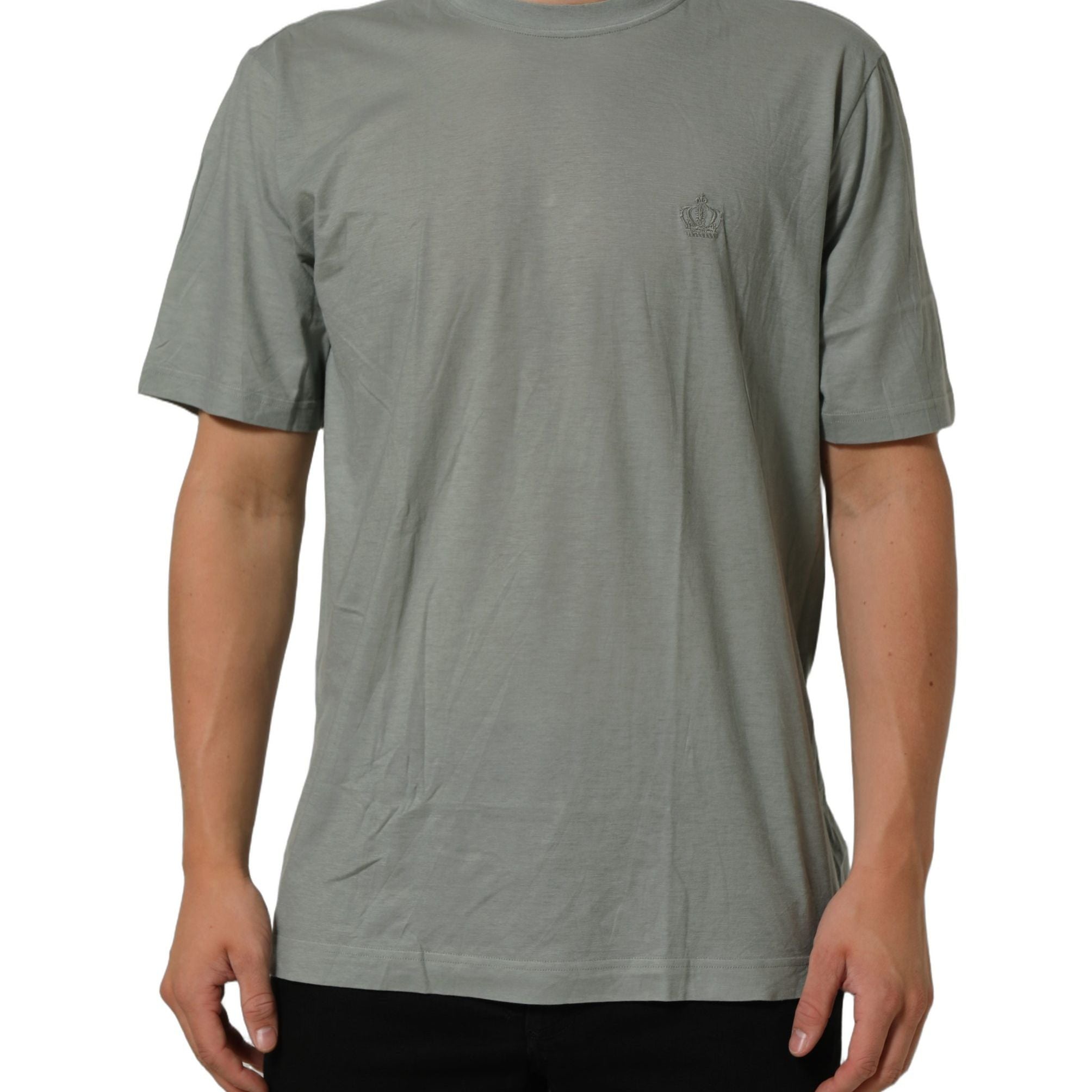 Dolce & Gabbana Green Cotton Short Sleeve Crew Neck T-shirt