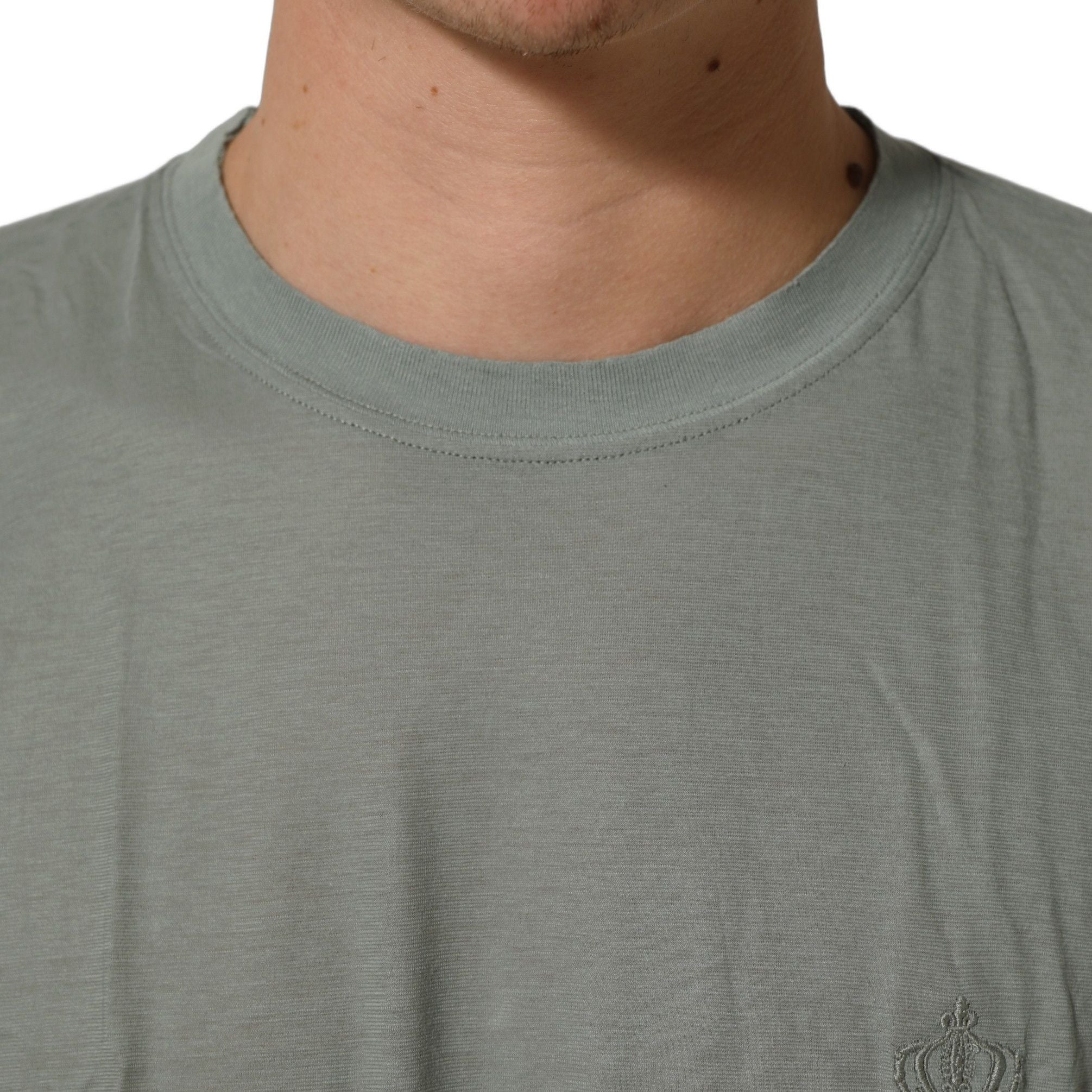 Dolce & Gabbana Green Cotton Short Sleeve Crew Neck T-shirt
