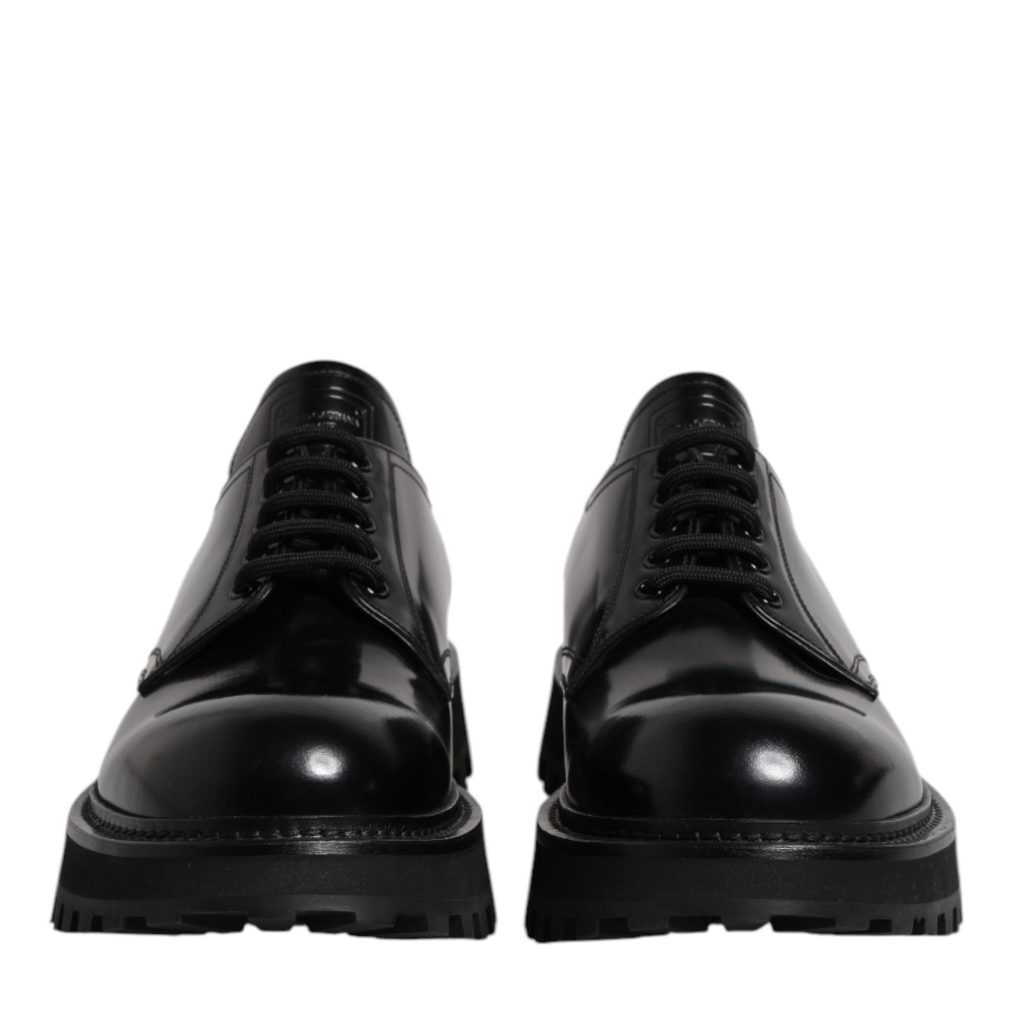 Dolce & Gabbana Black Calf Leather Hi-Trekking Derby Shoes