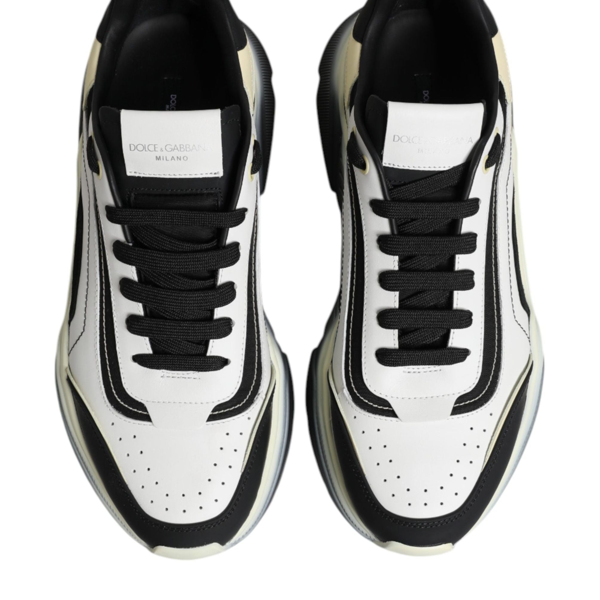 Dolce & Gabbana White Black Daymaster Two Tone Sneaker Shoes
