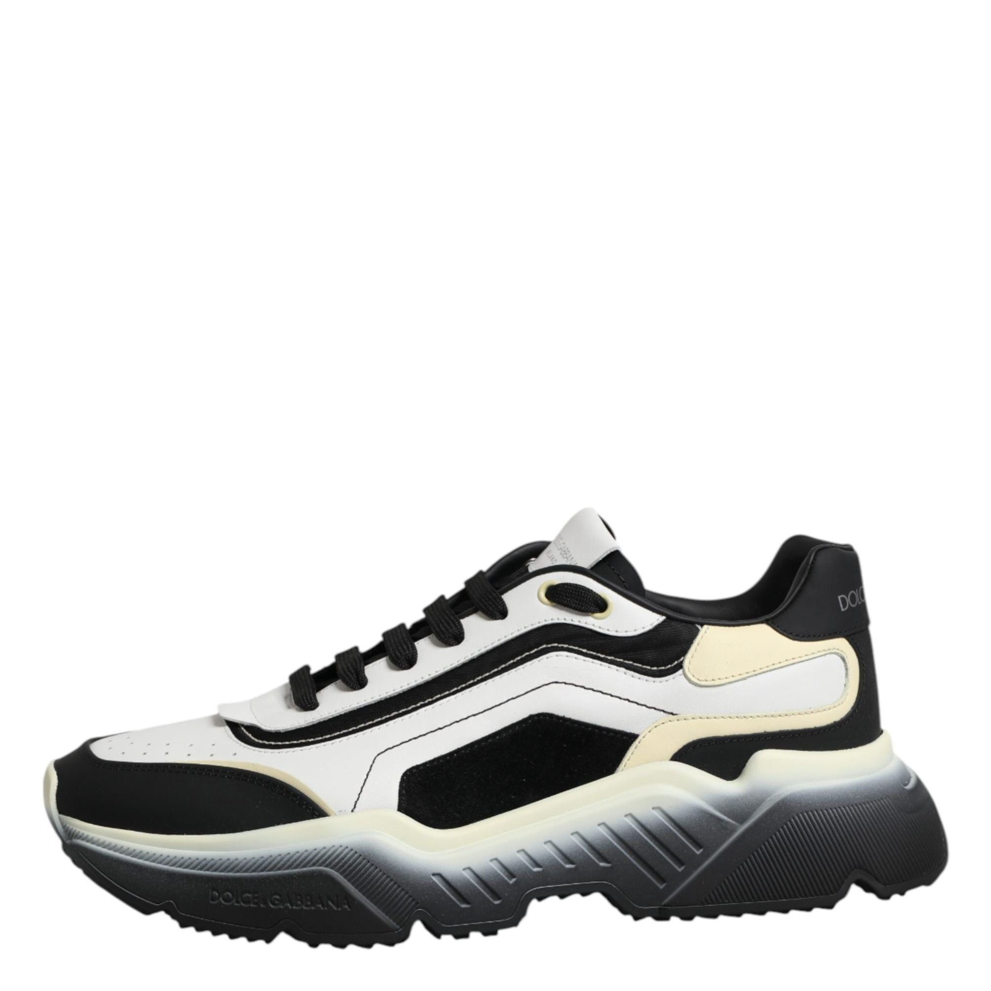 Dolce & Gabbana White Black Daymaster Two Tone Sneaker Shoes