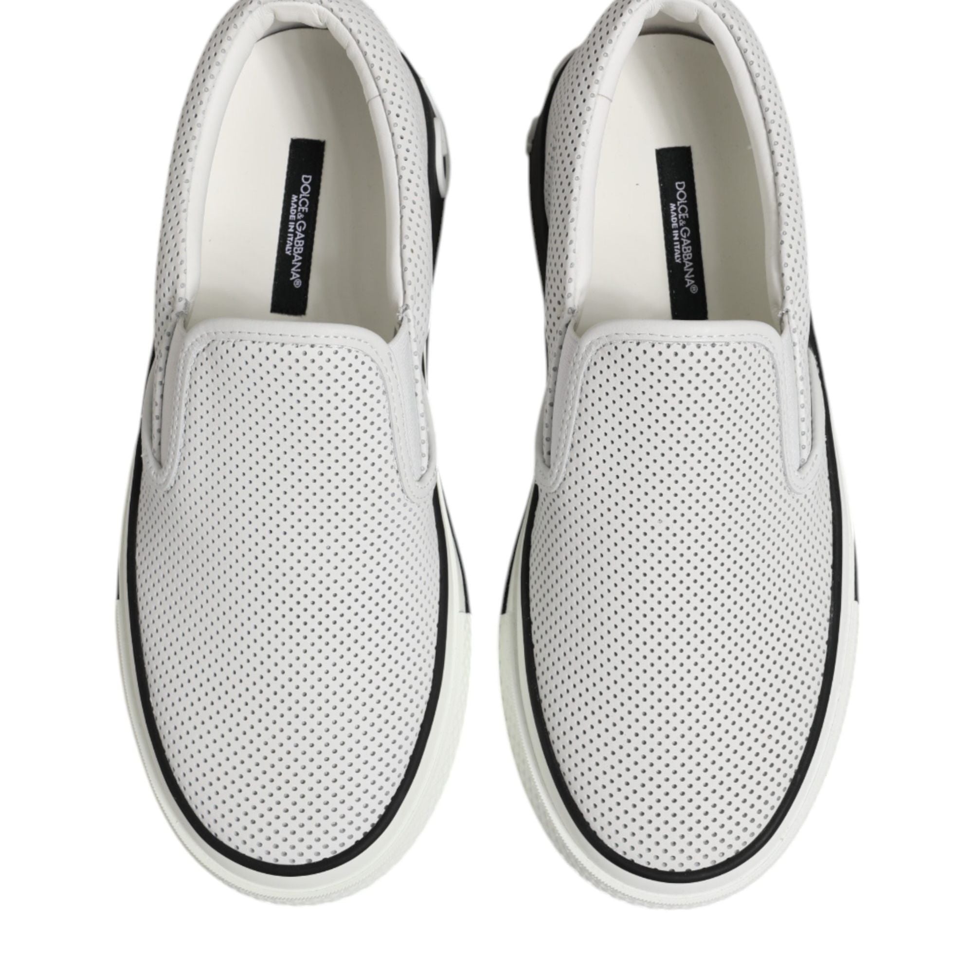 Dolce & Gabbana White Perforated Custom 2.Zero Sneakers Shoes