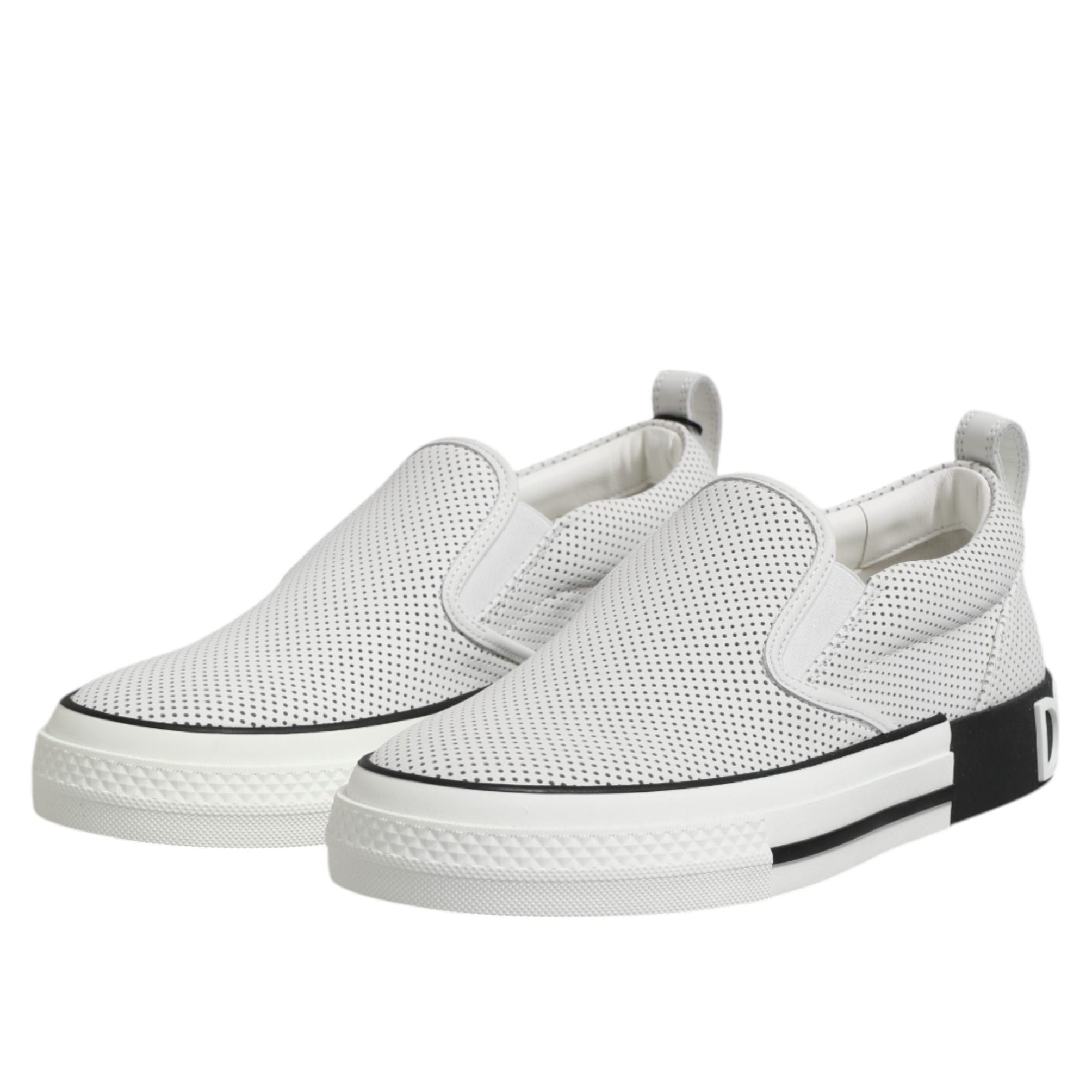 Dolce & Gabbana White Perforated Custom 2.Zero Sneakers Shoes