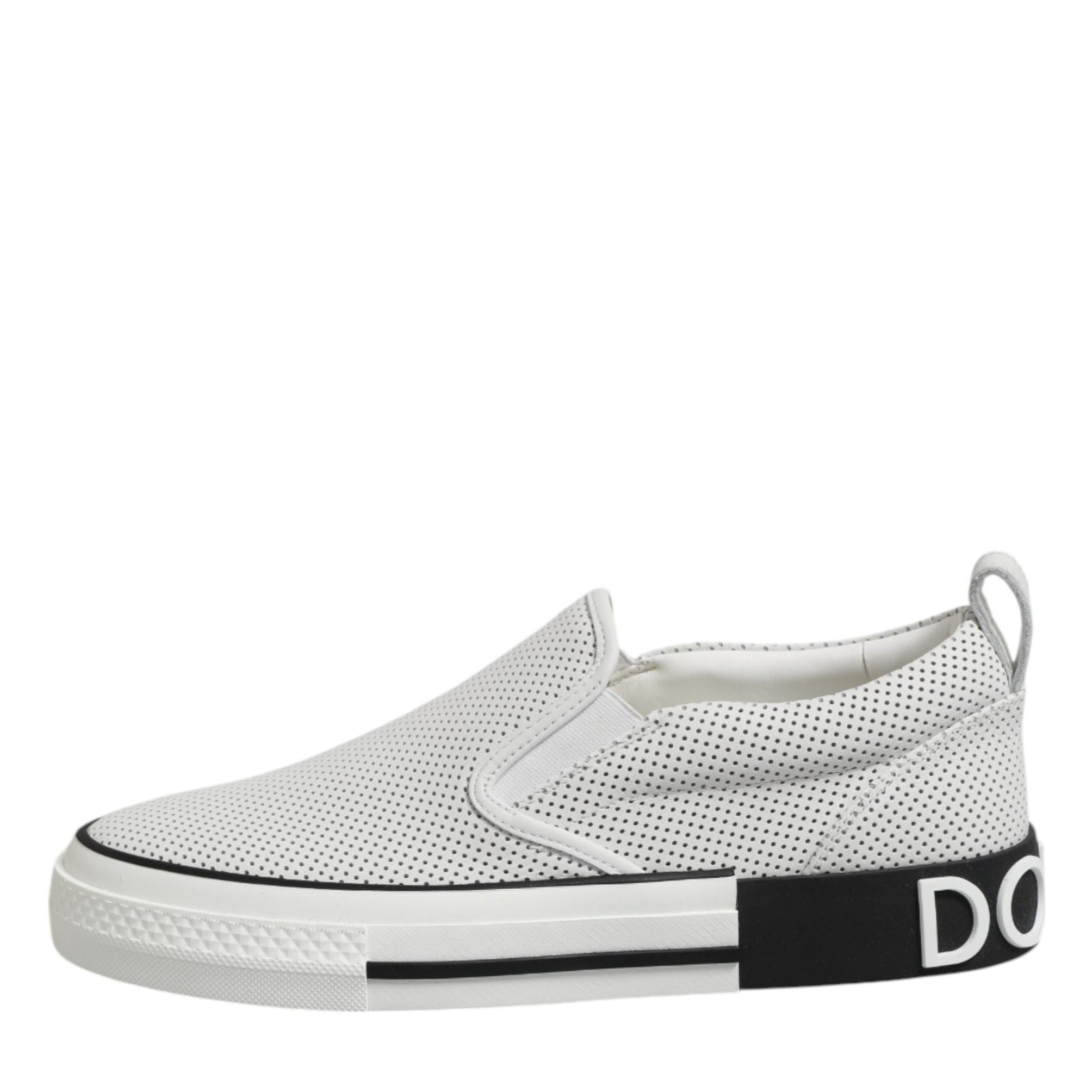 Dolce & Gabbana White Perforated Custom 2.Zero Sneakers Shoes