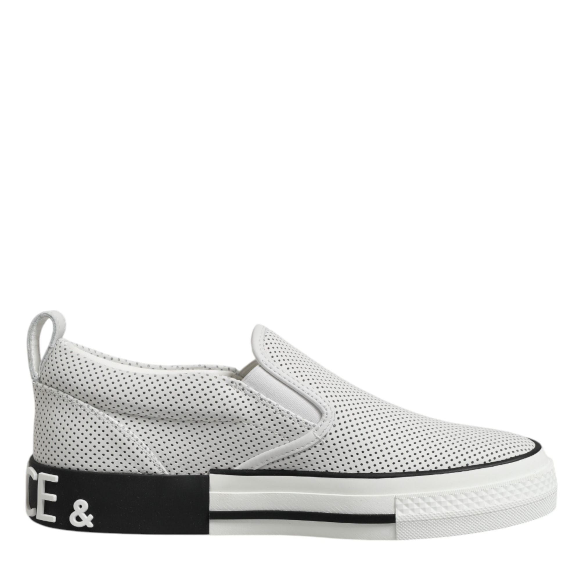 Dolce & Gabbana White Perforated Custom 2.Zero Sneakers Shoes
