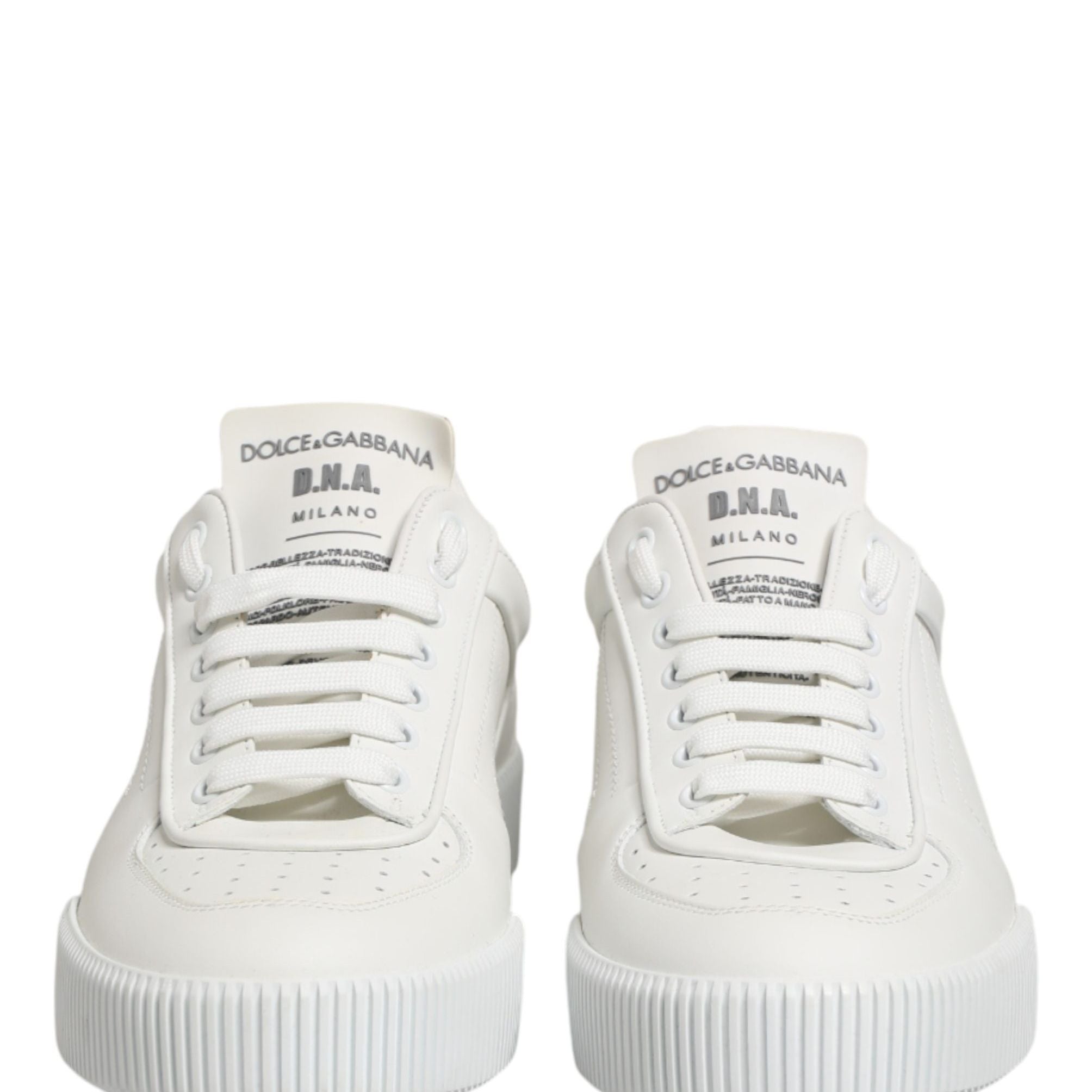 Dolce & Gabbana White Miami Leather Low Top Men Sneakers Shoes