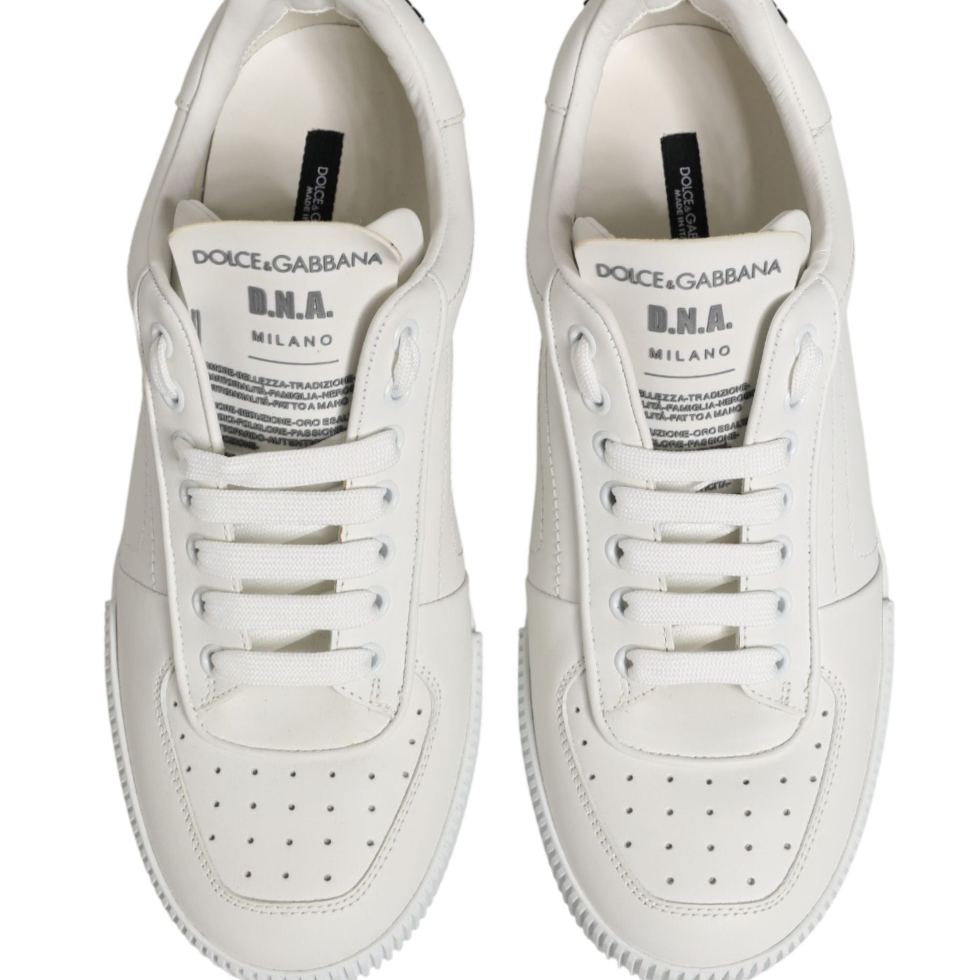 Dolce & Gabbana White Miami Leather Low Top Men Sneakers Shoes