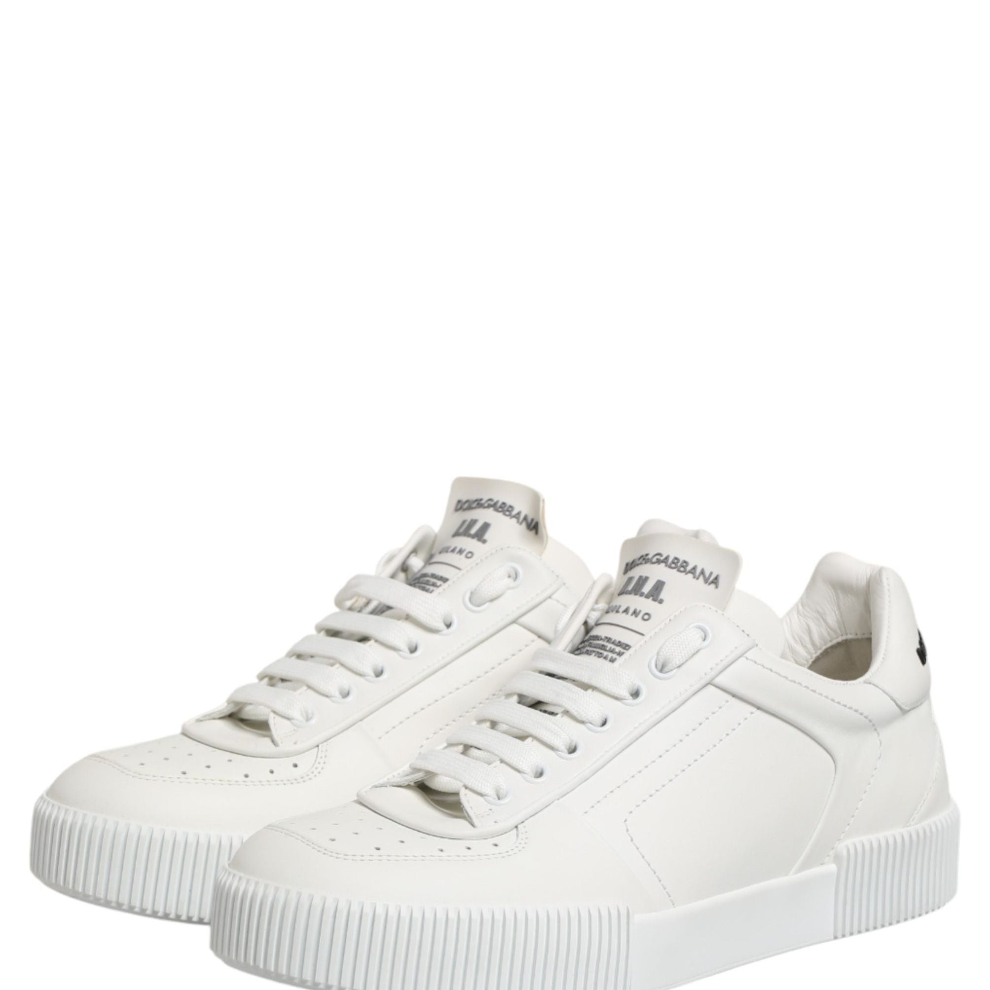 Dolce & Gabbana White Miami Leather Low Top Men Sneakers Shoes