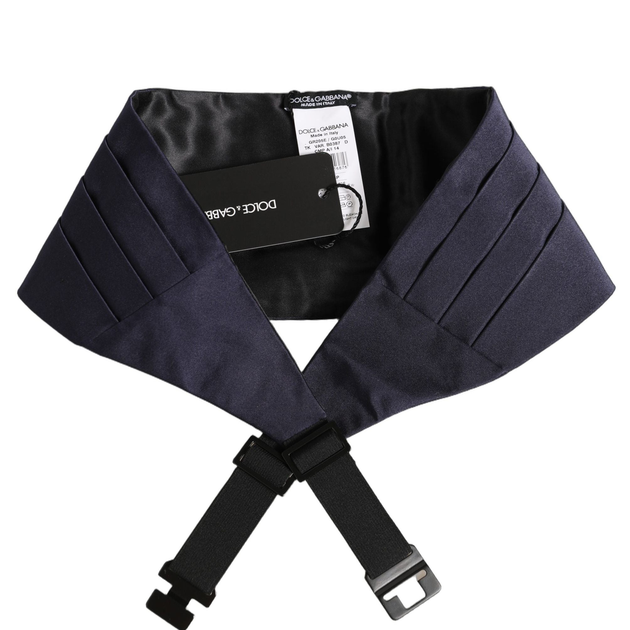 Dolce & Gabbana Dark Blue 100% Silk Belt Waist Cummerbund
