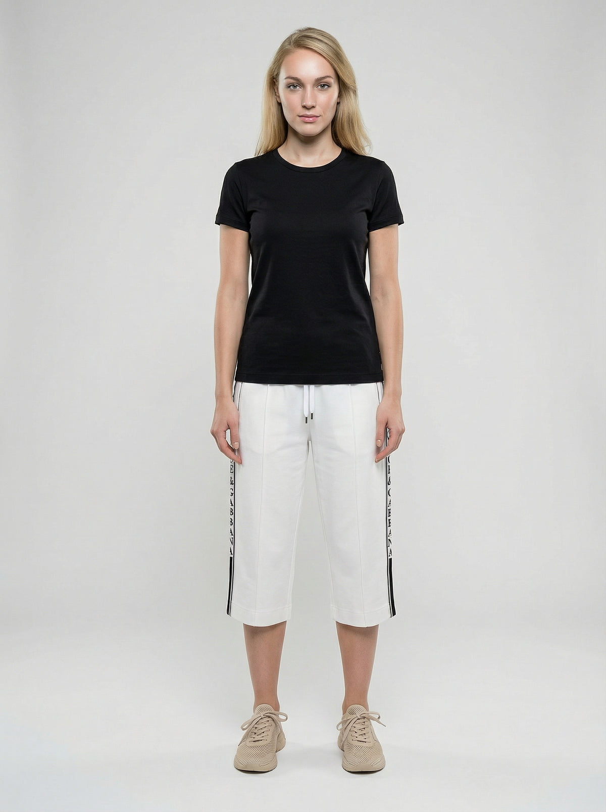 Dolce & Gabbana White Elastane Cropped Pants