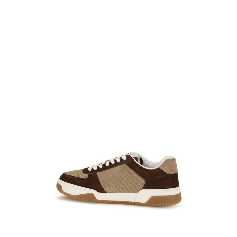 Valentino Garavani Brown Calf Leather Bos Taurus Athletic Sneakers