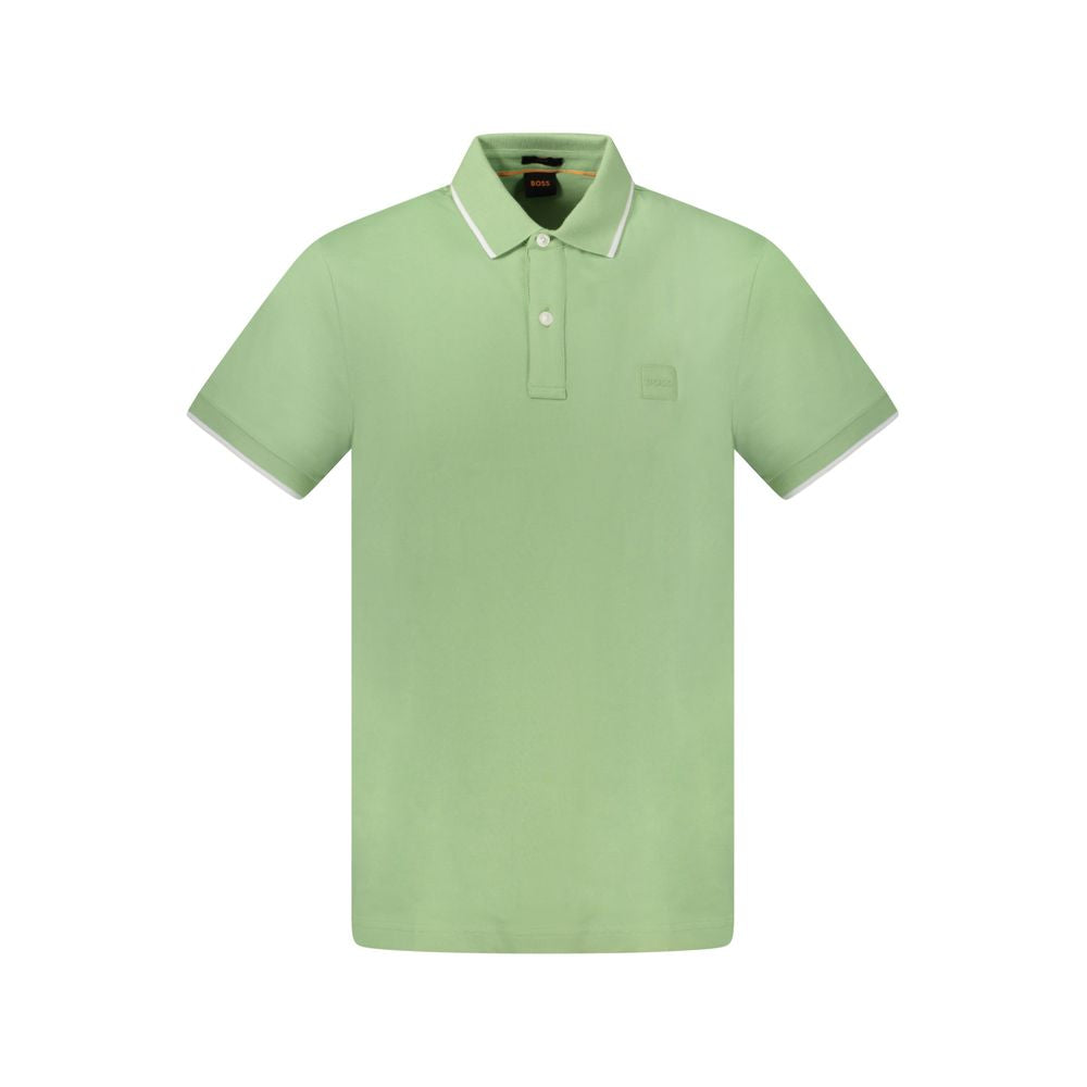 Hugo Boss Green Cotton Men's Polo