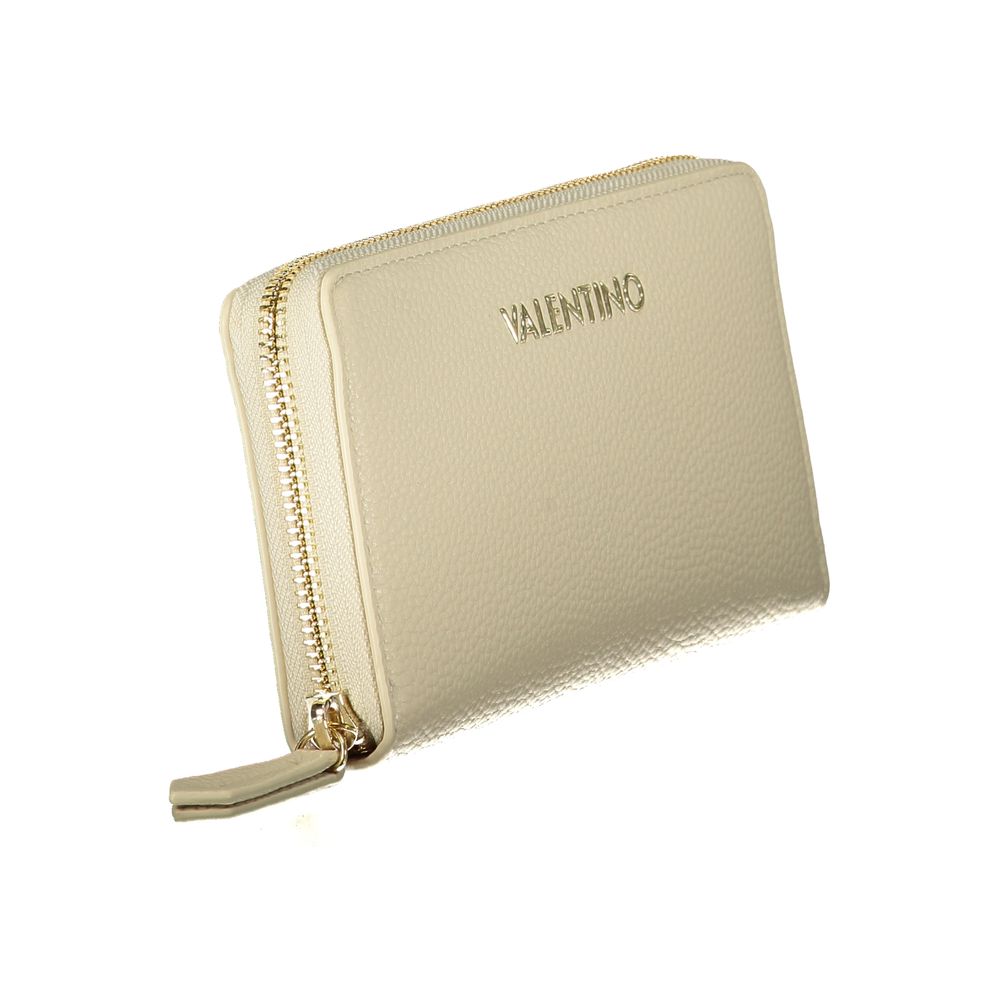 Mario Valentino Beige Polyurethane Women's Wallet with Coin Purse and Card Spaces