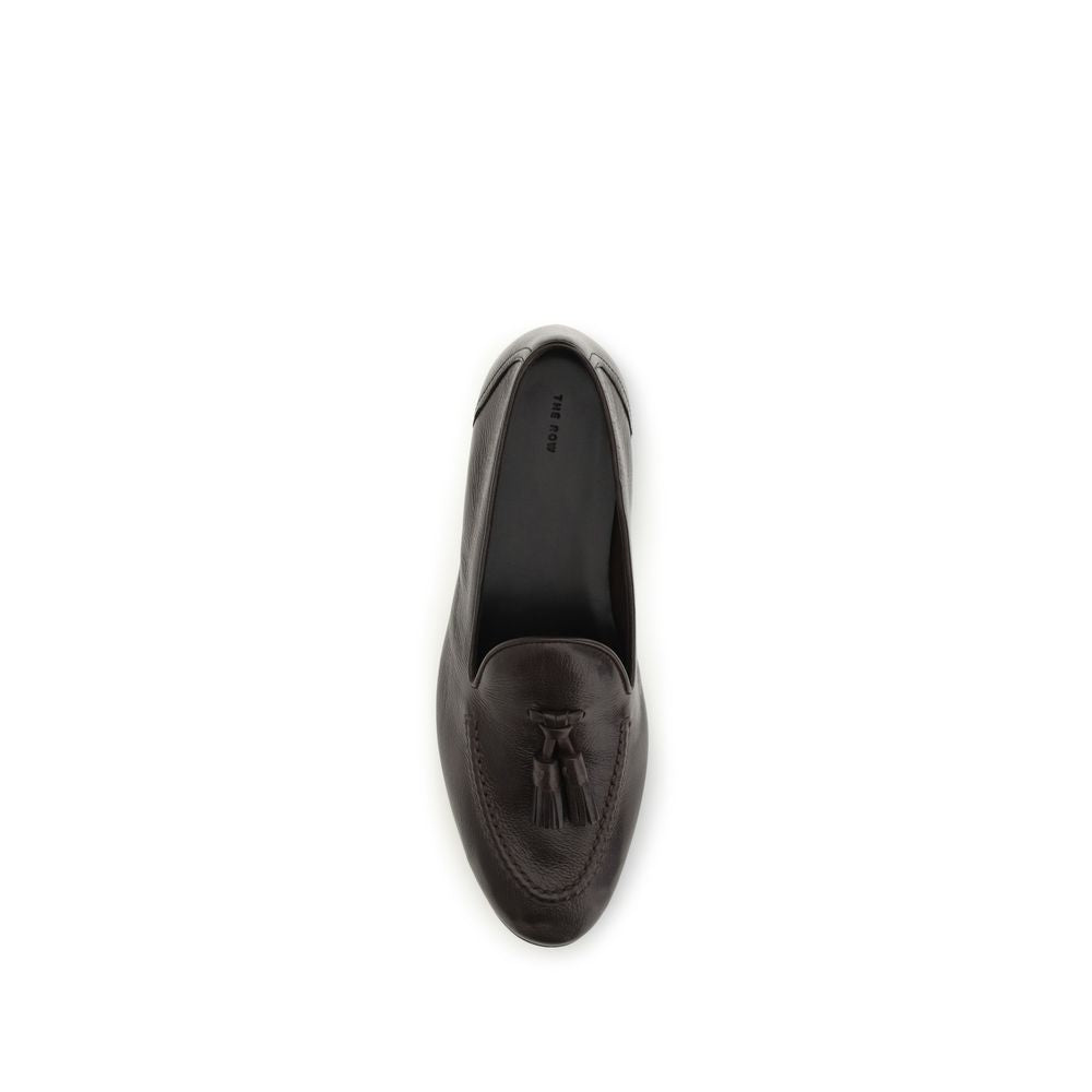 The Row Brown Calf Leather Bos Taurus Slip-On Loafers