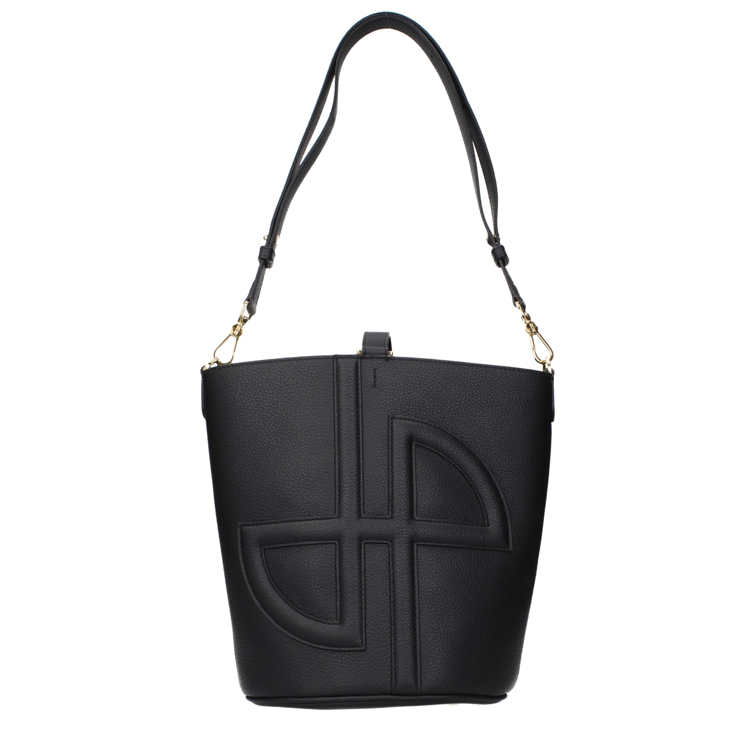 Patou Black Leather Crossbody Bag