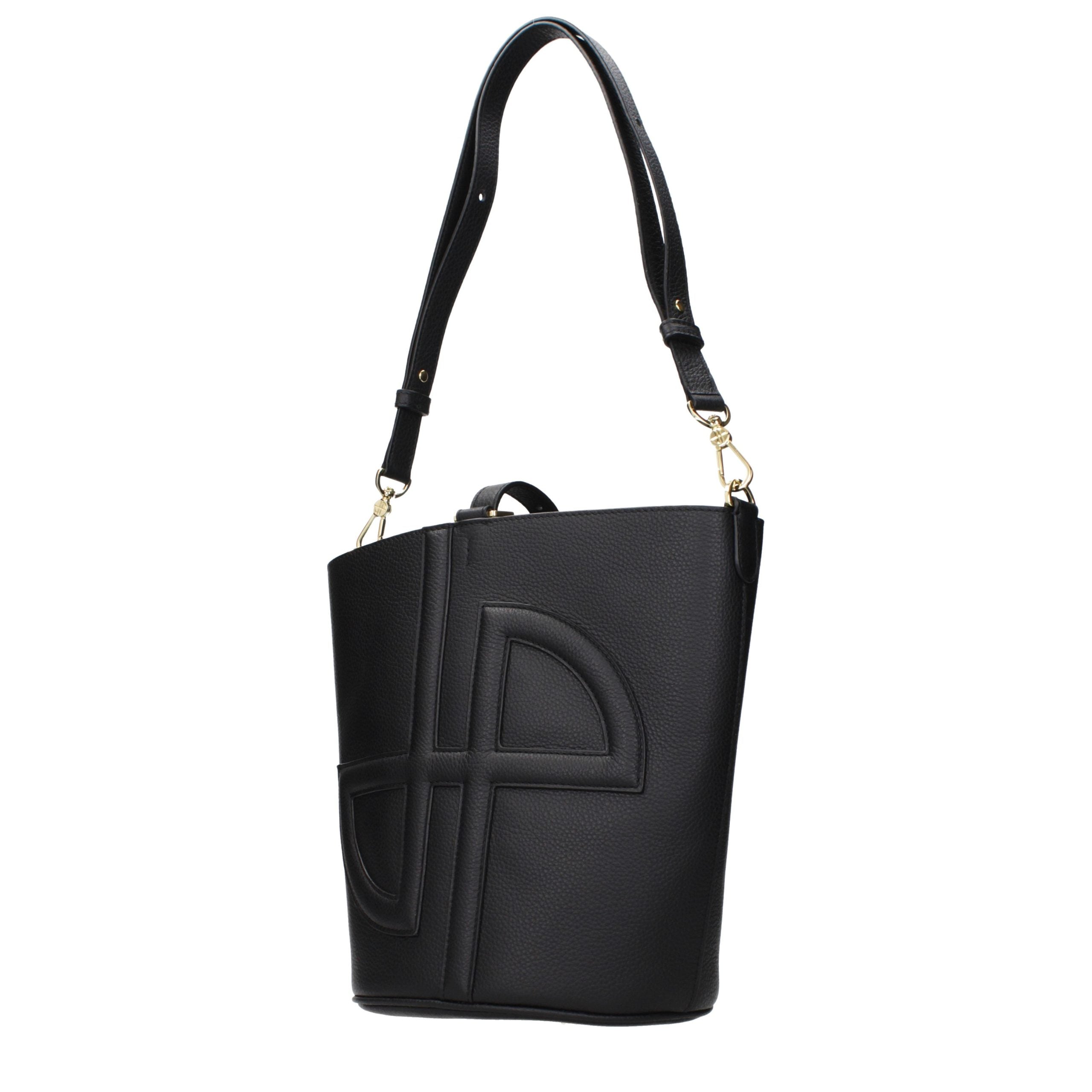 Patou Black Leather Crossbody Bag