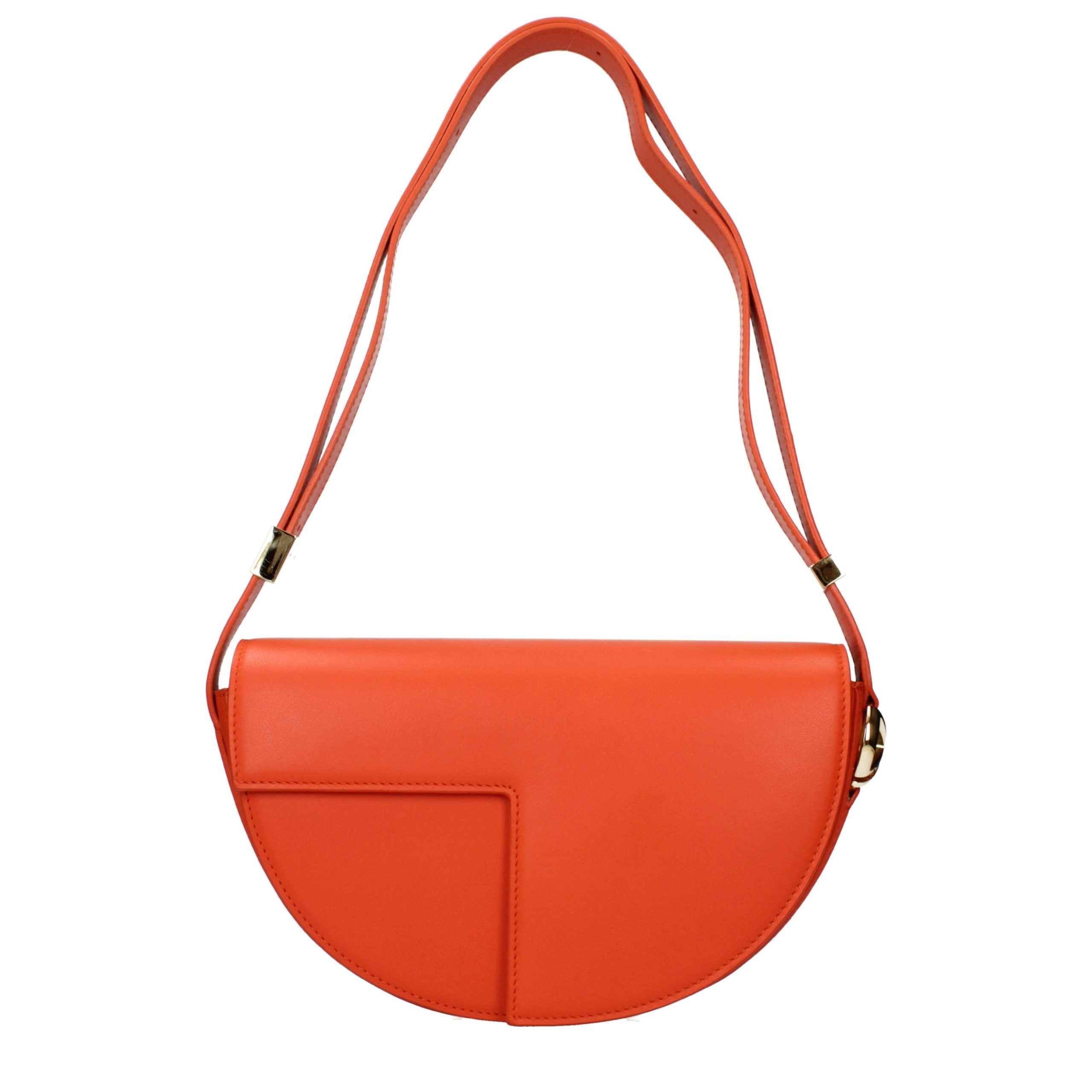 Patou Orange Leather Shoulder Bag
