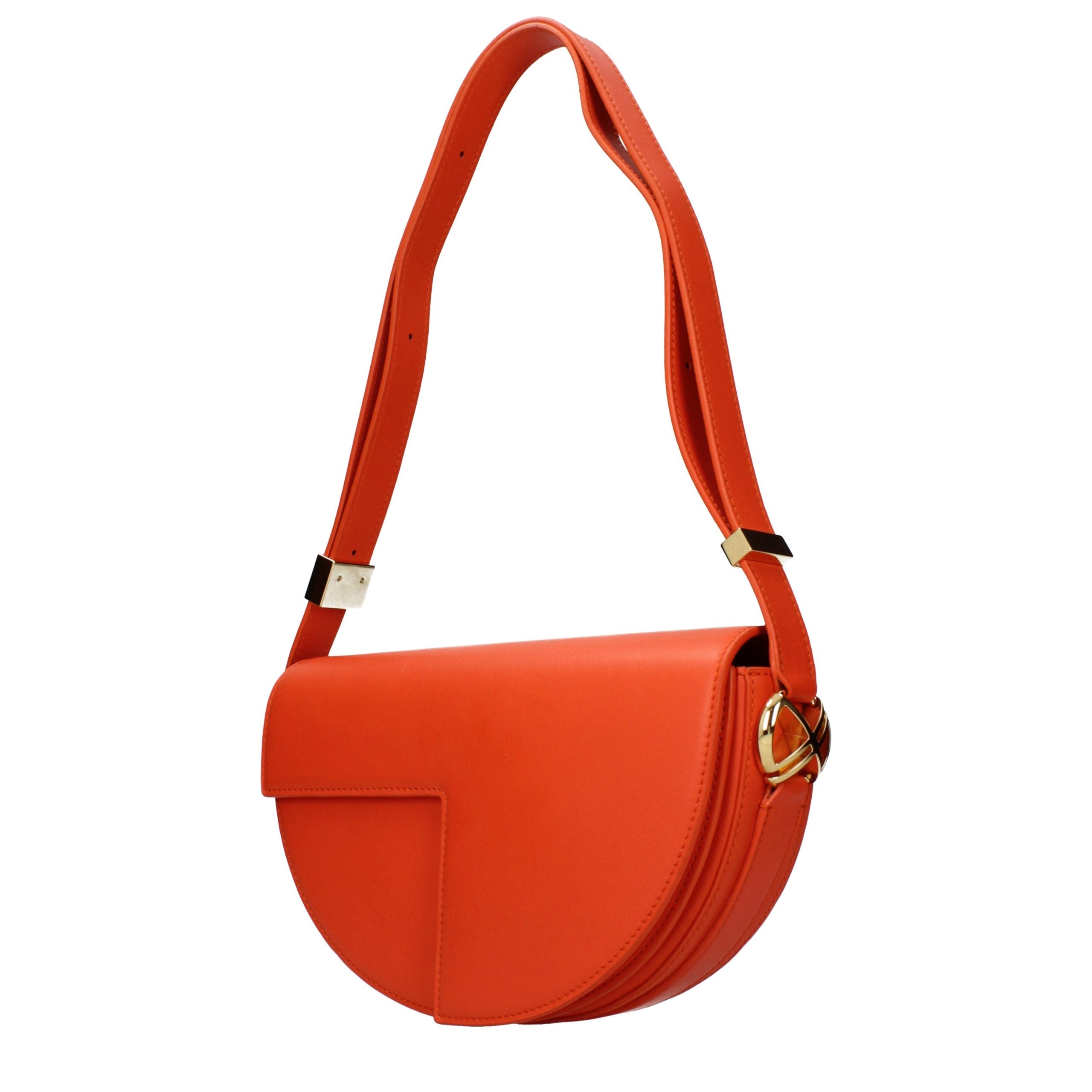 Patou Orange Leather Shoulder Bag