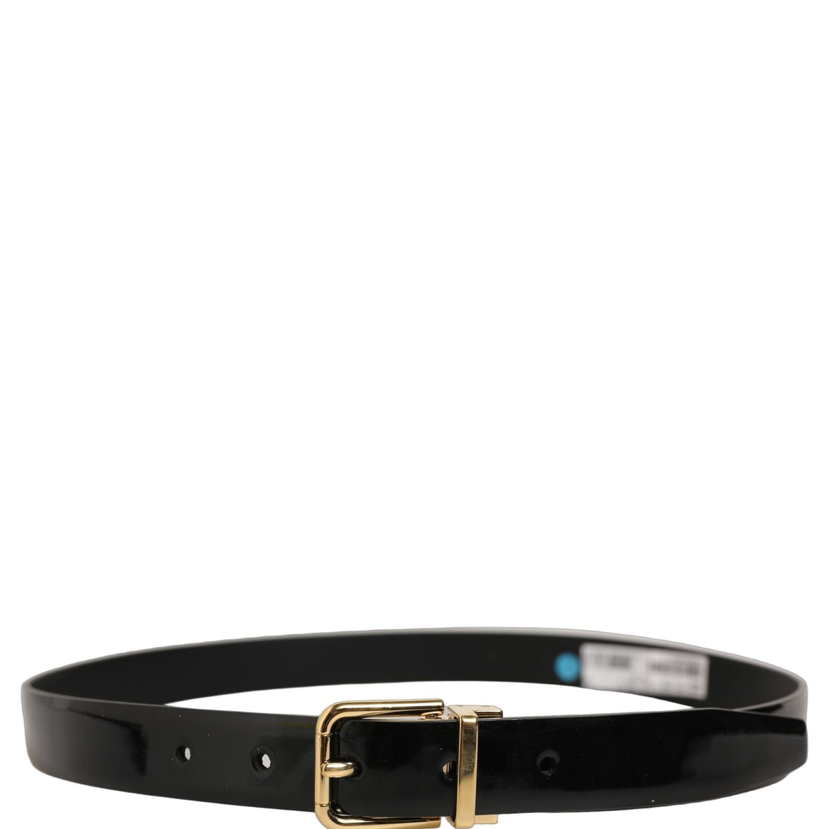 Dolce & Gabbana Black Classic Leather Gold Tone Buckle Belt