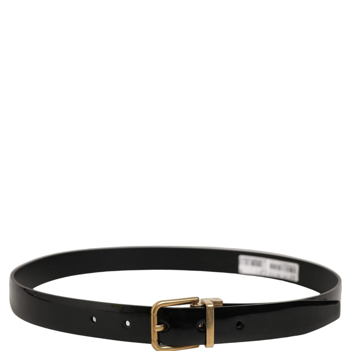 Dolce & Gabbana Black Classic Leather Gold Tone Buckle Belt