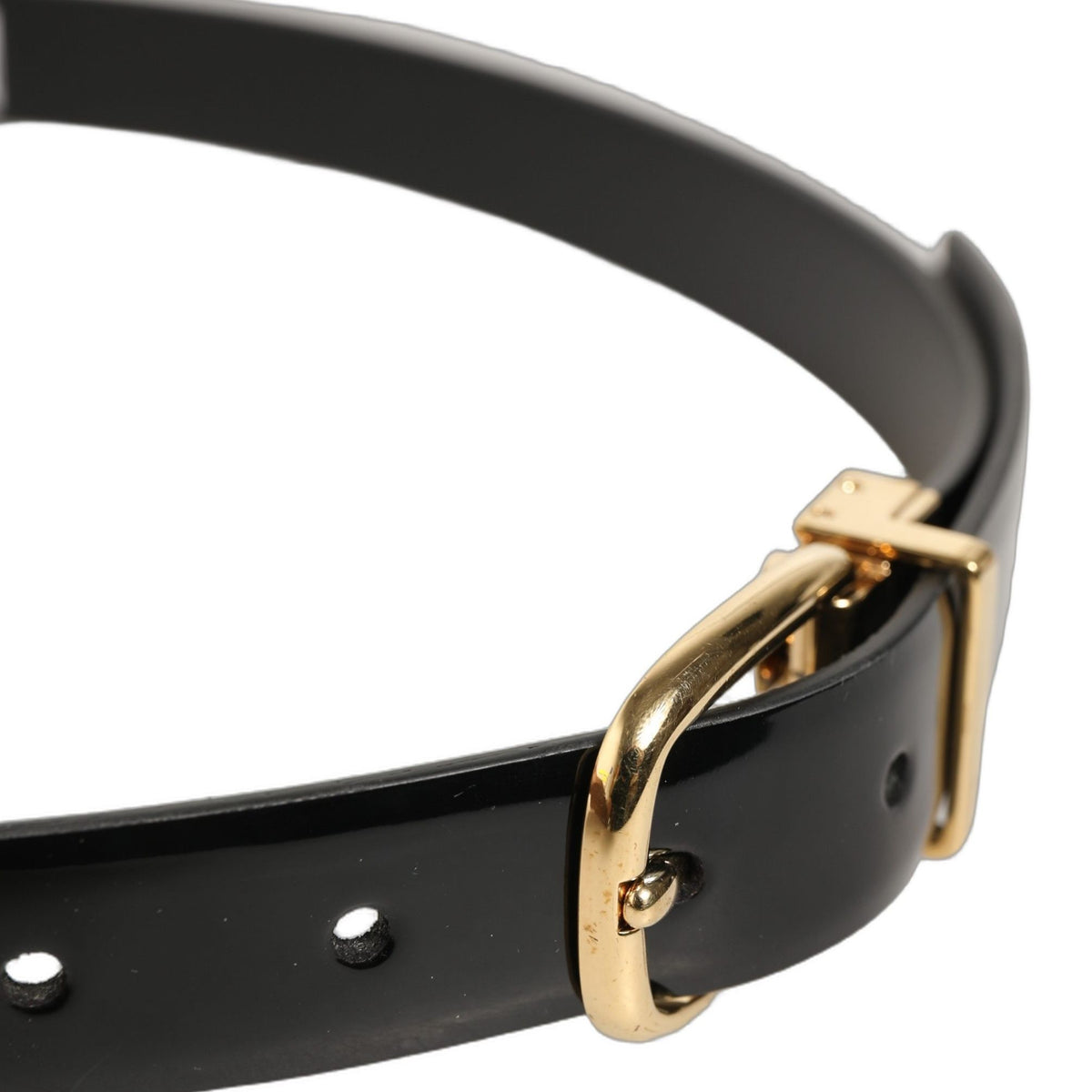 Dolce & Gabbana Black Classic Leather Gold Tone Buckle Belt