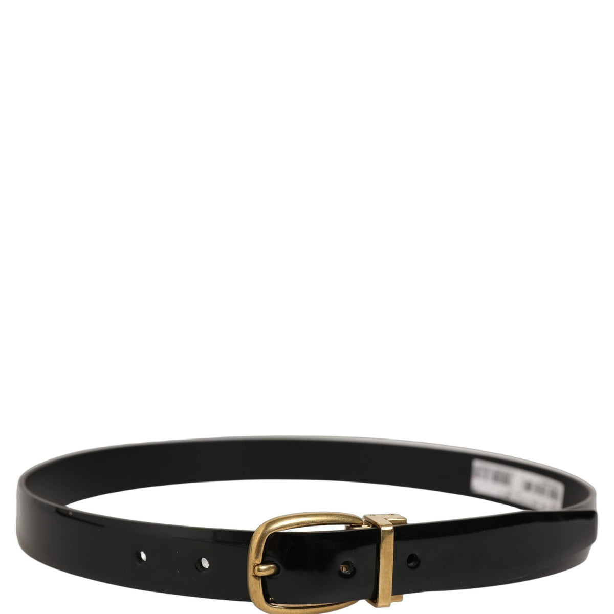 Dolce & Gabbana Black Classic Leather Gold Tone Buckle Belt