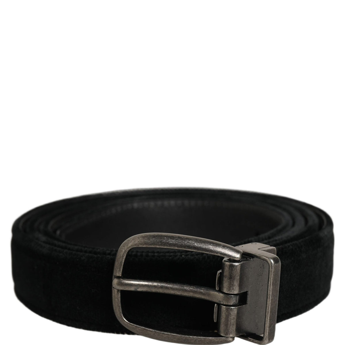 Dolce & Gabbana Black Cotton Metal Buckle Classic Men Belt