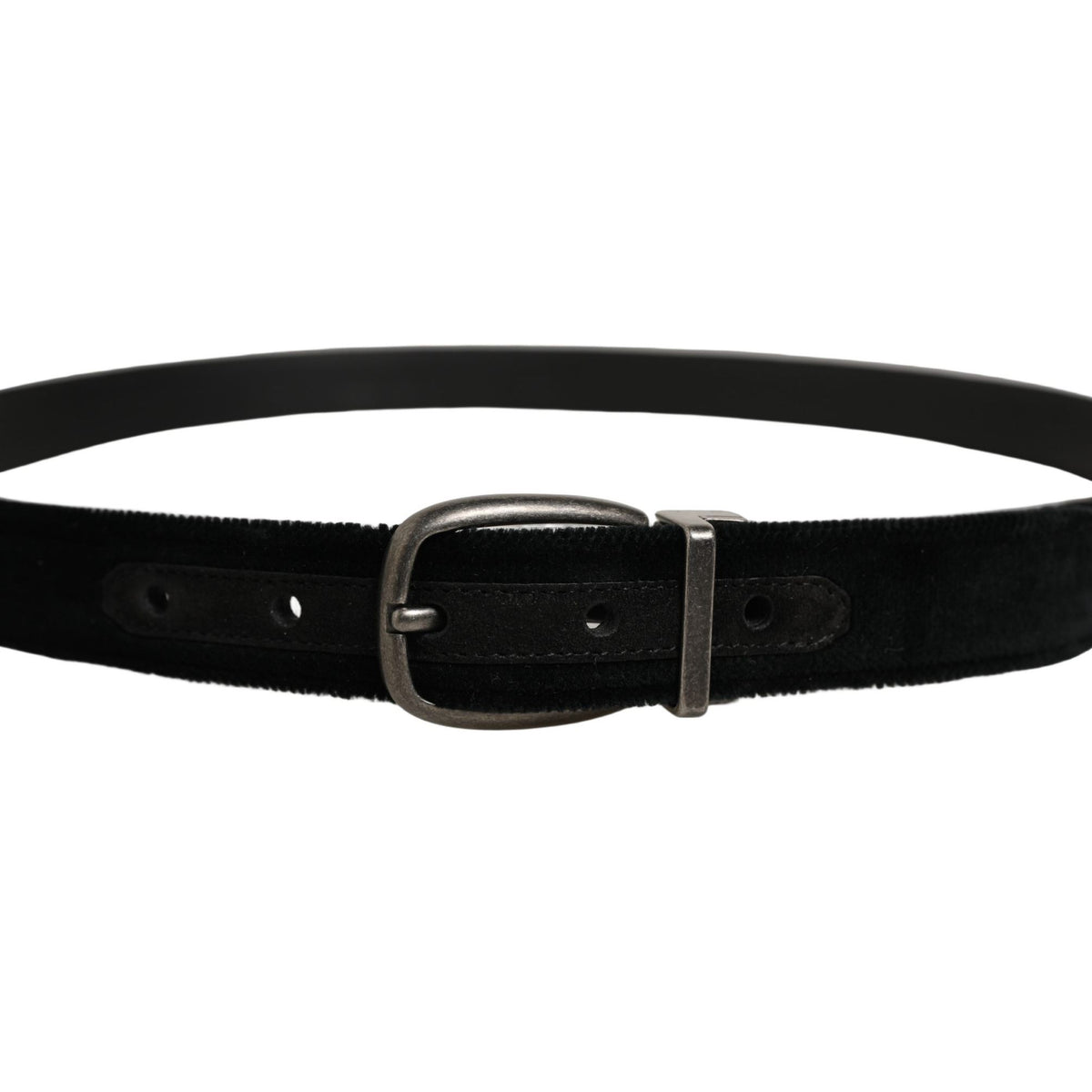 Dolce & Gabbana Black Cotton Metal Buckle Classic Men Belt