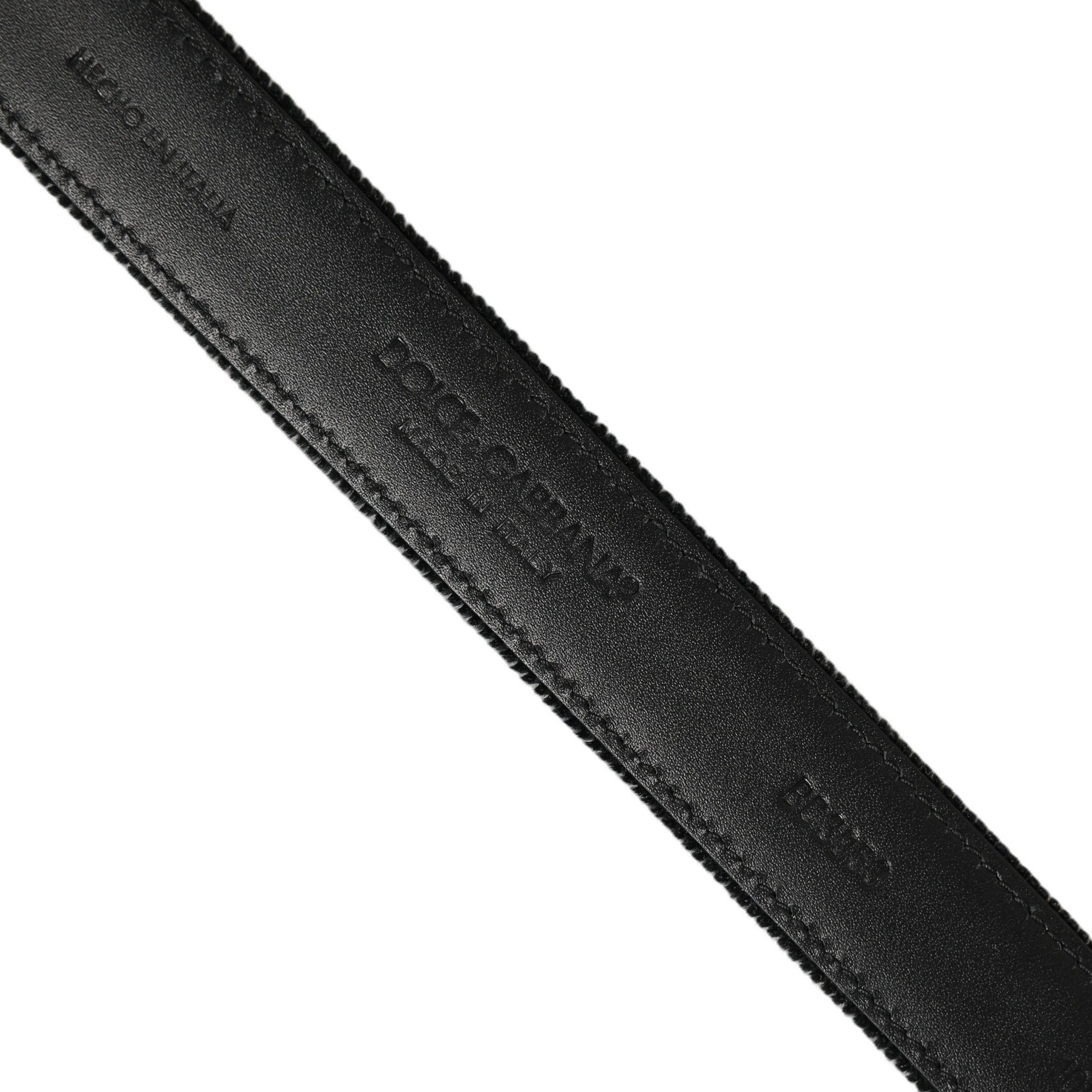 Dolce & Gabbana Black Cotton Metal Buckle Classic Men Belt