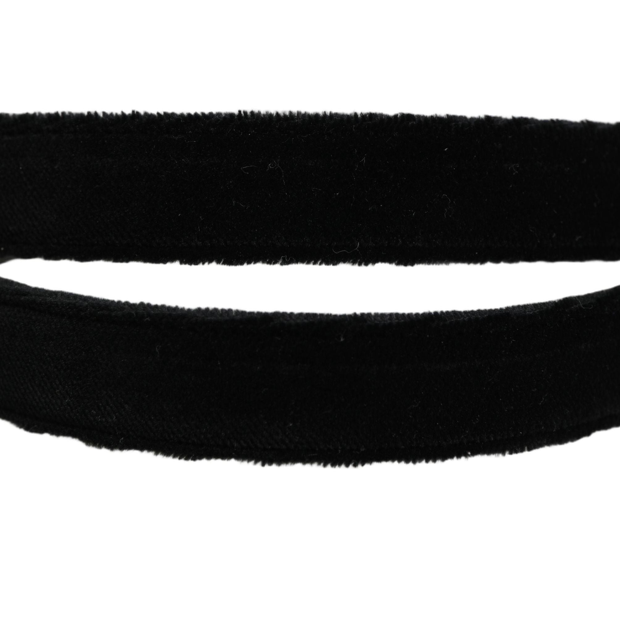 Dolce & Gabbana Black Velvet Silver Tone Metal Buckle Belt