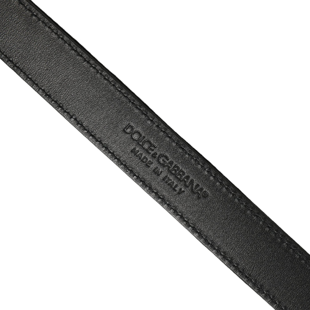 Dolce & Gabbana Black Classic Leather Silver Tone Buckle Belt