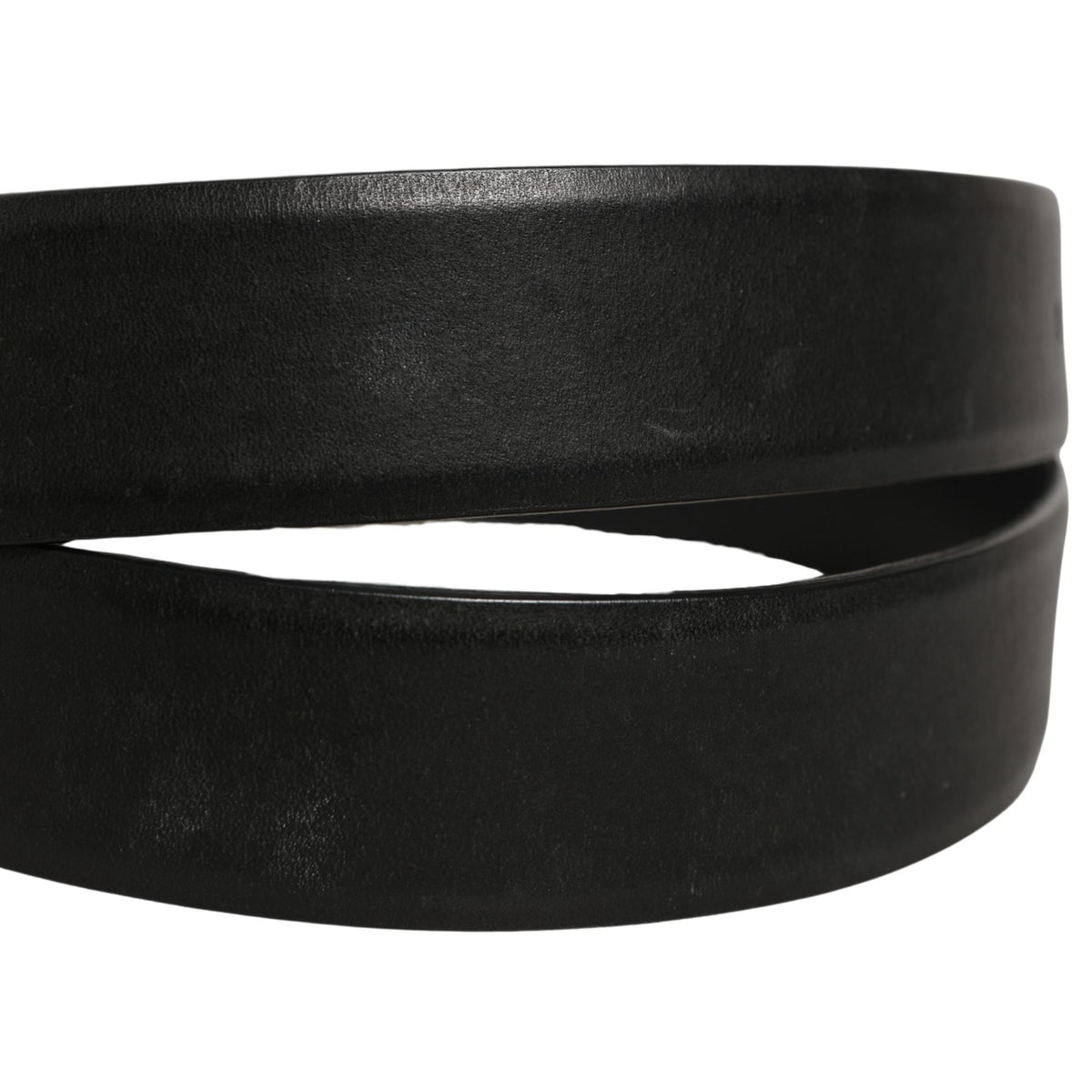 Dolce & Gabbana Black Calf Leather Classic Silver Buckle Belt