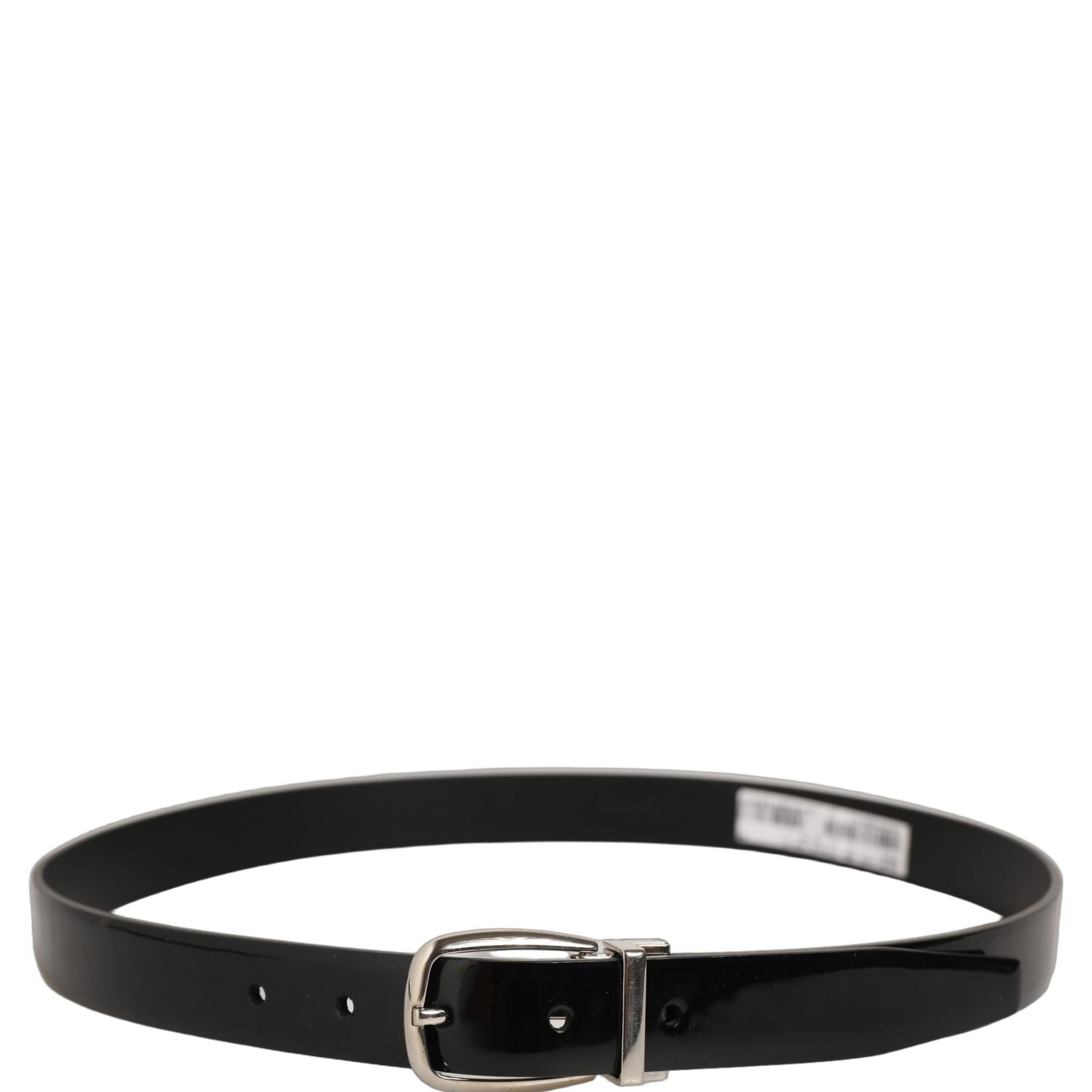 Dolce & Gabbana Black Classic Leather Silver Tone Buckle Belt